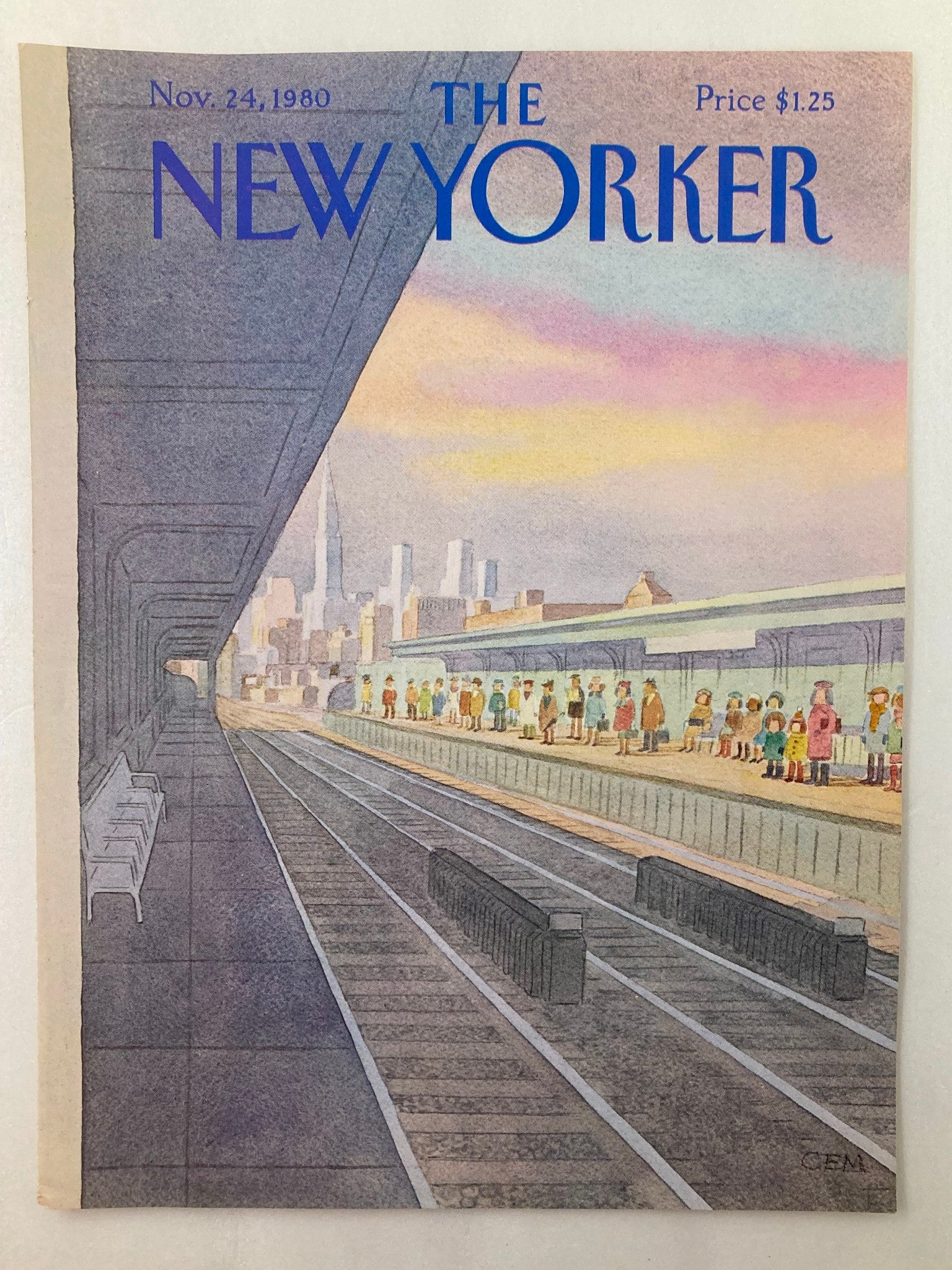 COVER ONLY The New Yorker November 24 1980 Railway by Charles E. Martin No Label