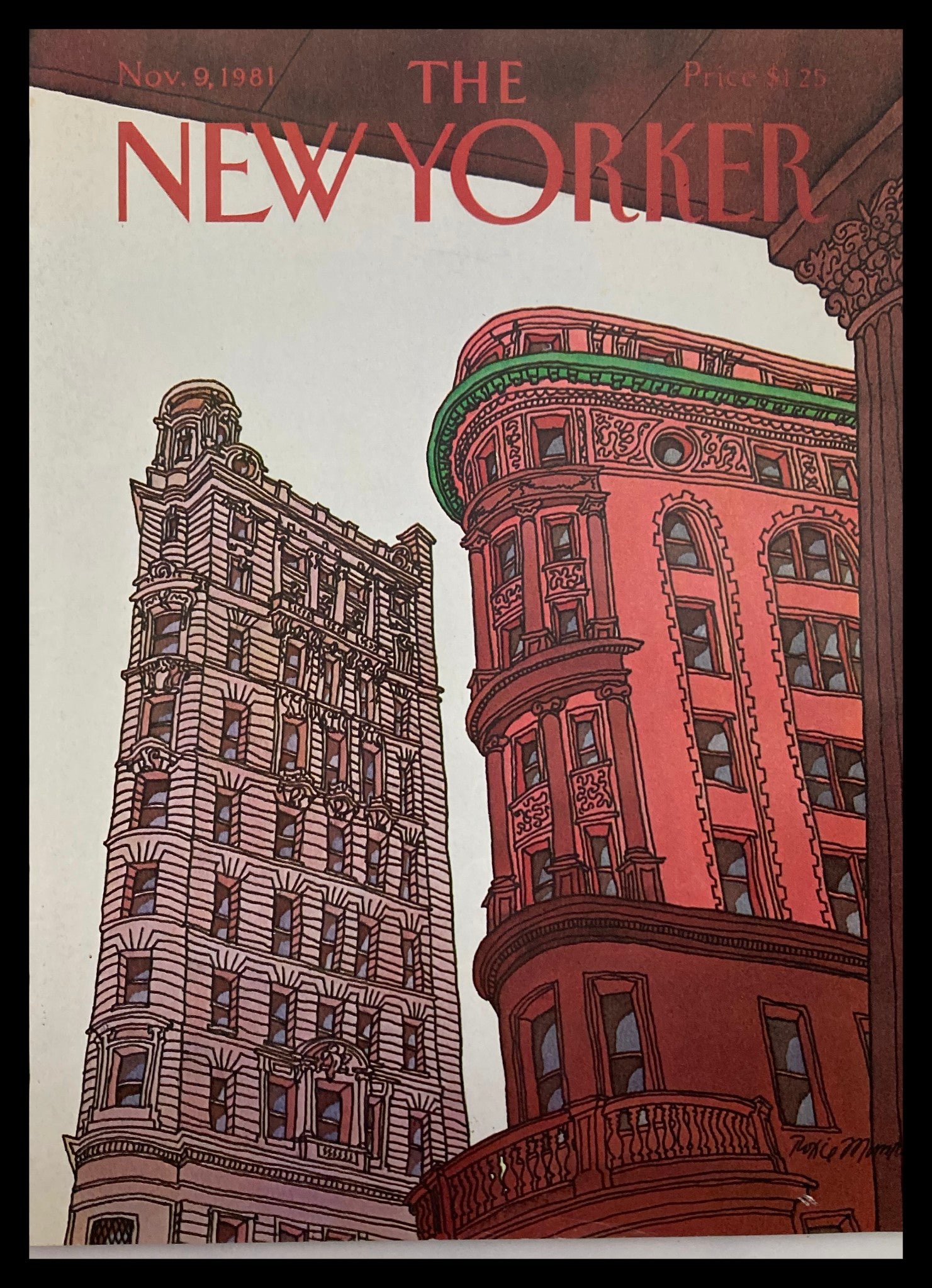 COVER ONLY The New Yorker November 9 1981 Hotels by Roxie Munro No Label