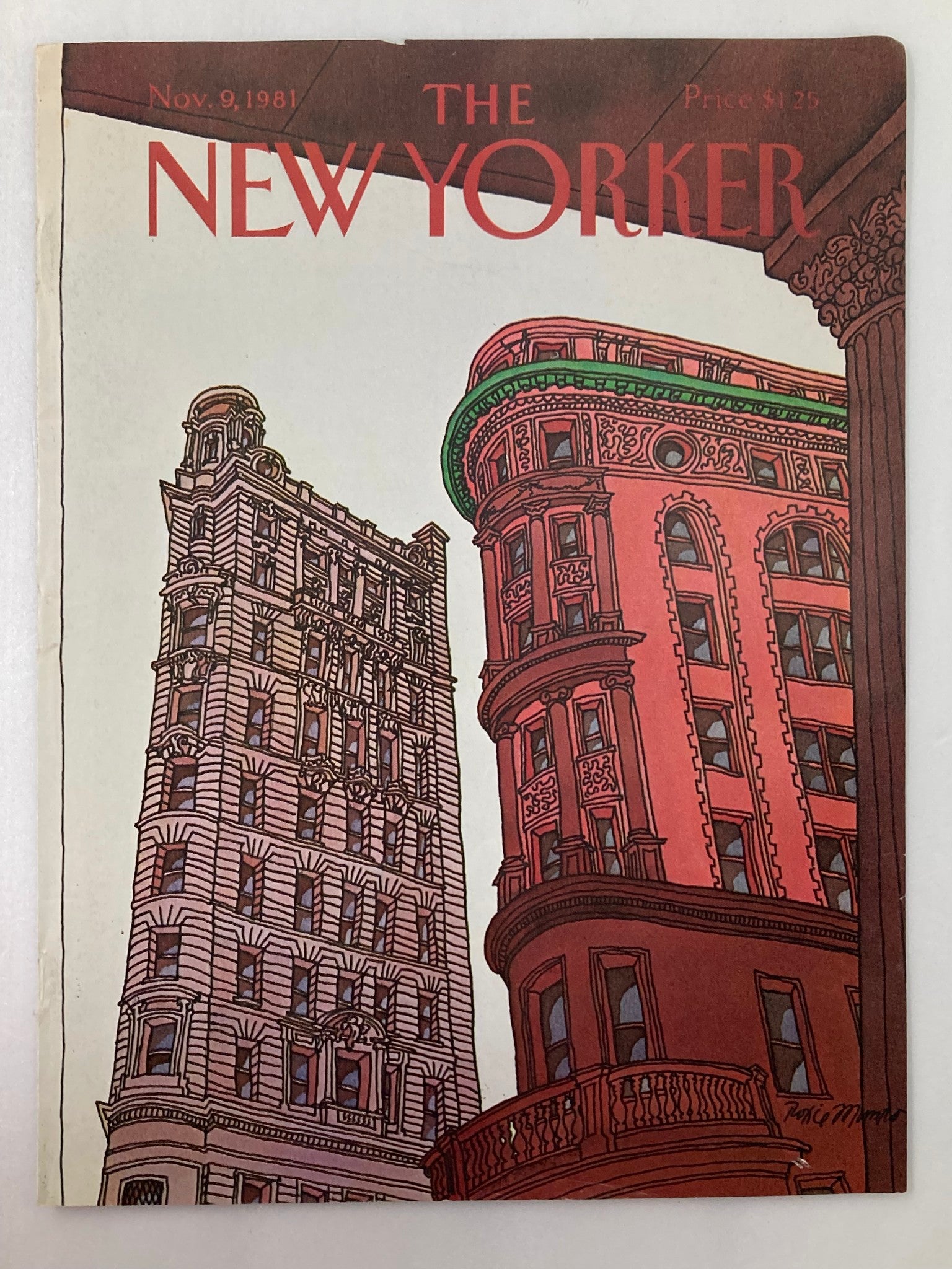 COVER ONLY The New Yorker November 9 1981 Hotels by Roxie Munro No Label