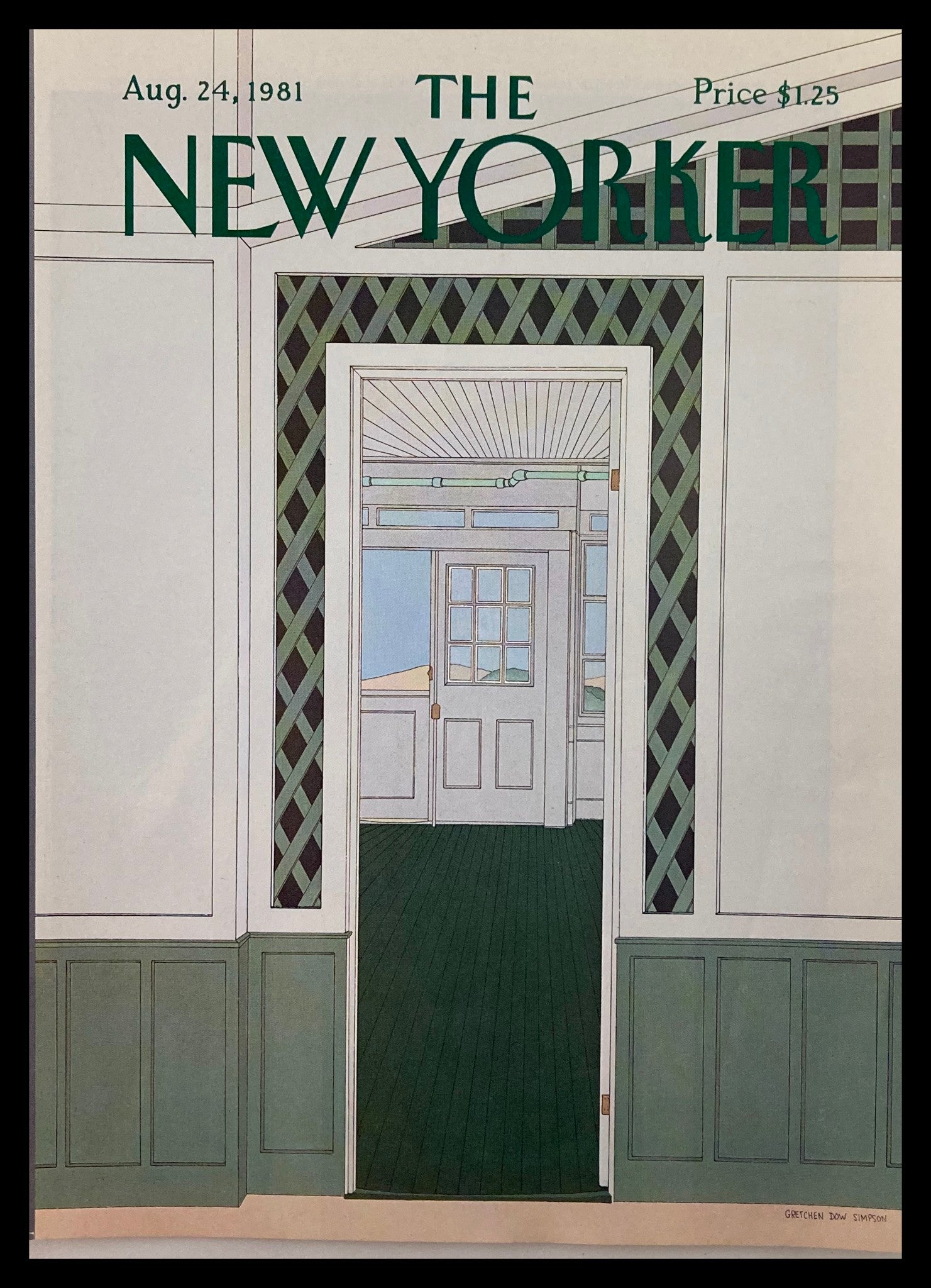 COVER ONLY The New Yorker August 24 1981 Beach House by Gretchen S. No Label