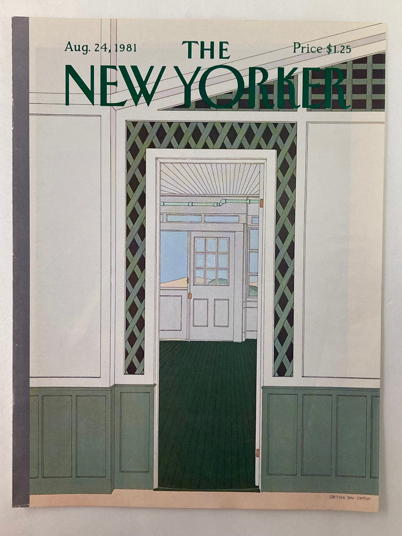 COVER ONLY The New Yorker August 24 1981 Beach House by Gretchen S. No Label