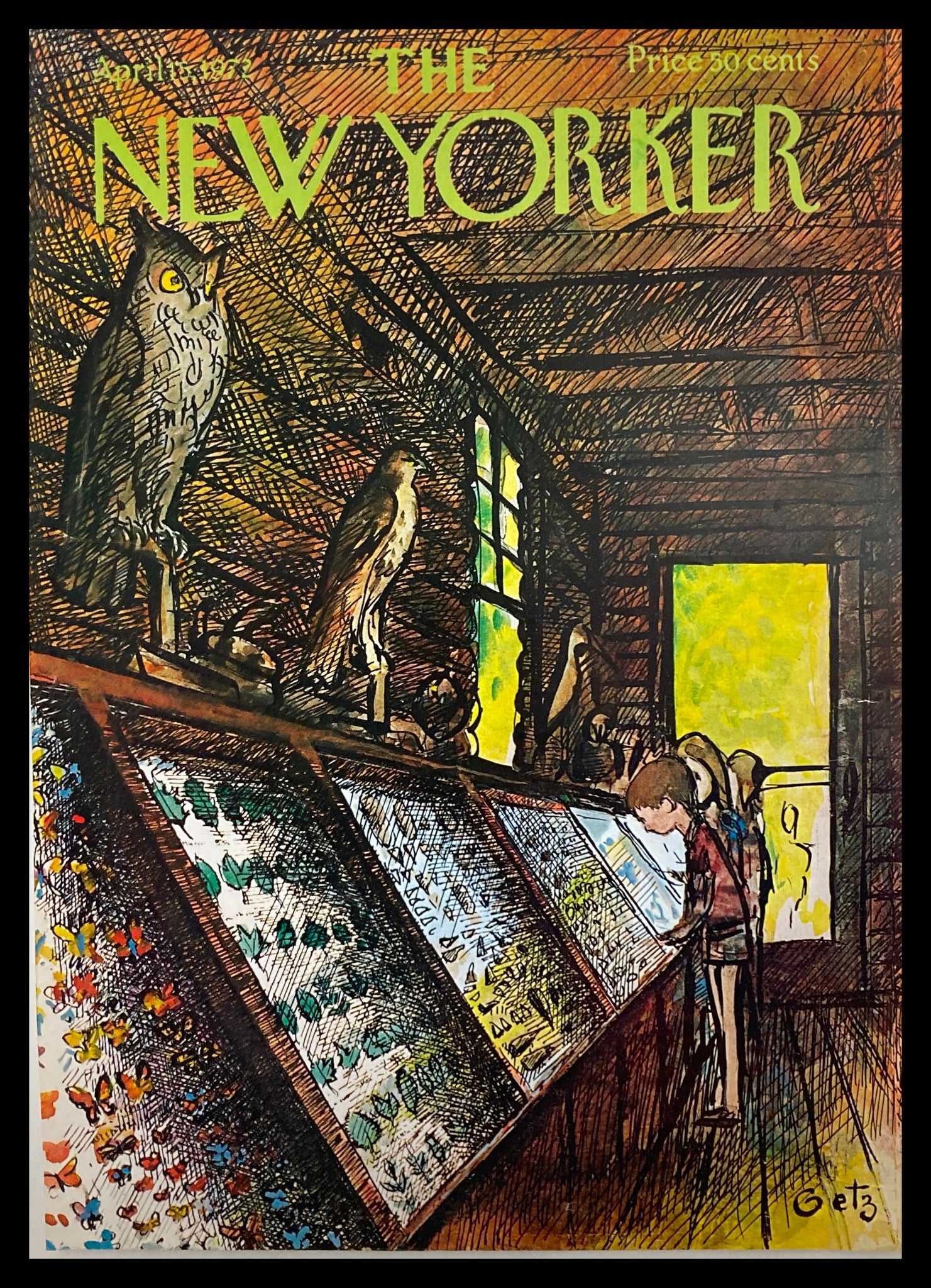 COVER ONLY The New Yorker April 15 1972 Display by Arthur Getz No Label