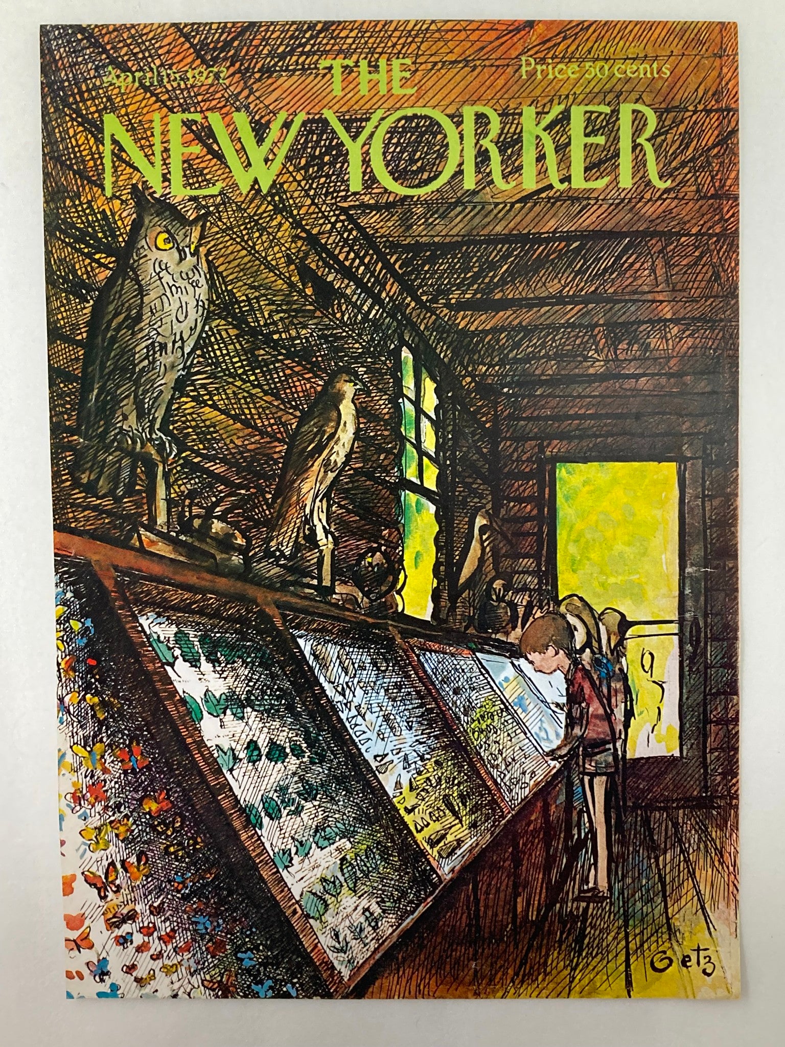 COVER ONLY The New Yorker April 15 1972 Display by Arthur Getz No Label