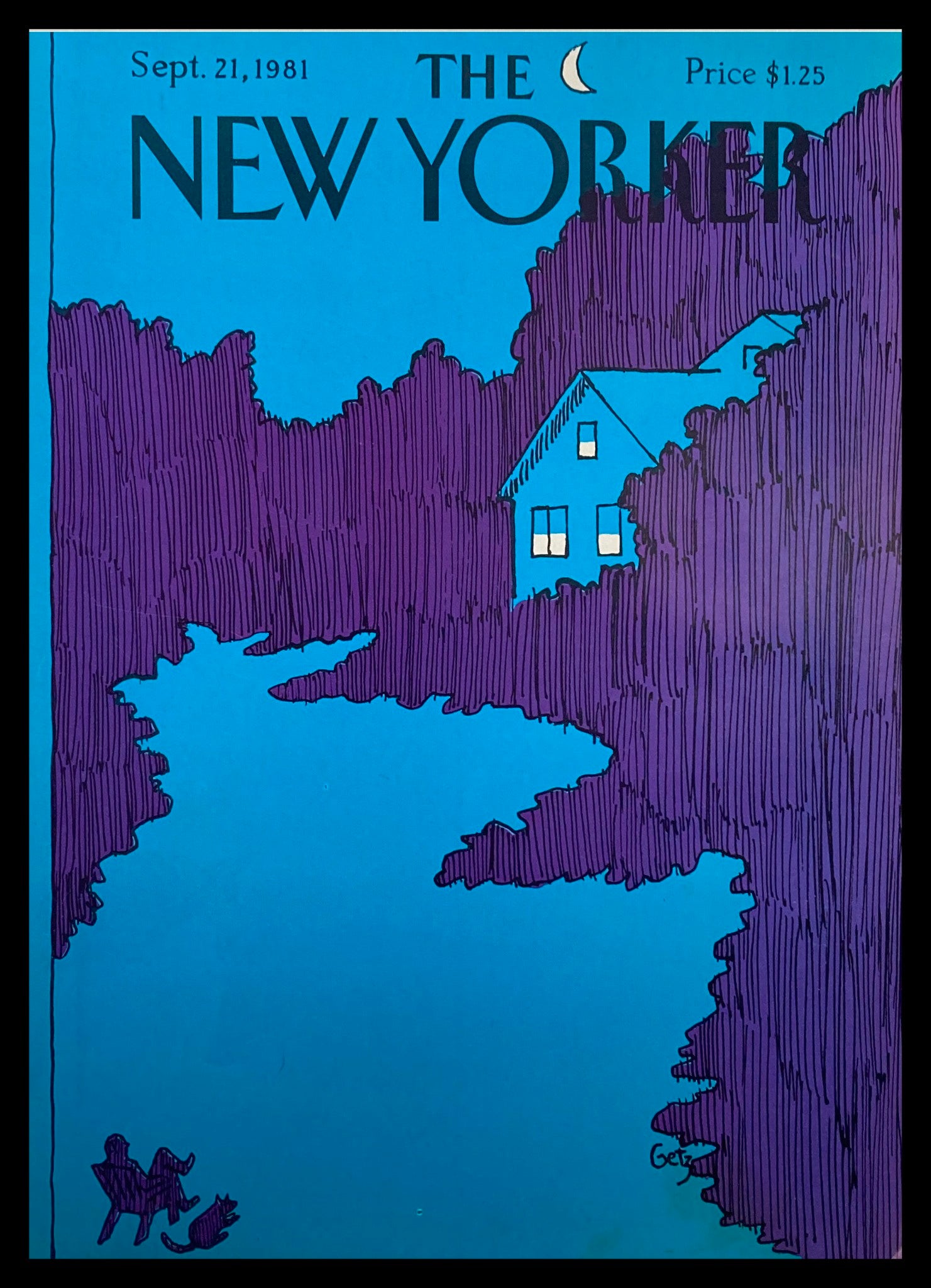 COVER ONLY The New Yorker September 21 1981 Lakeside by Arthur Getz No Label