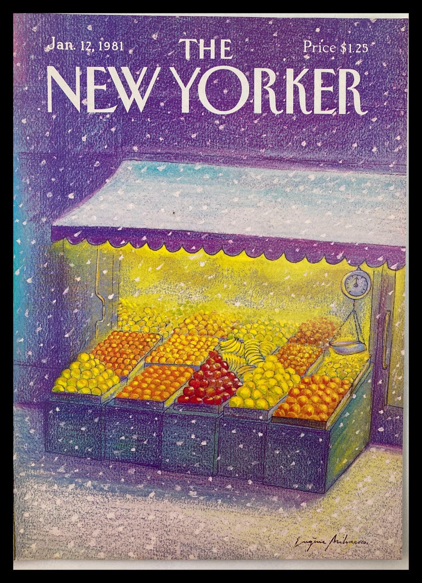 COVER ONLY The New Yorker January 12 1981 Fruit Stand Eugene Mihaesco No Label