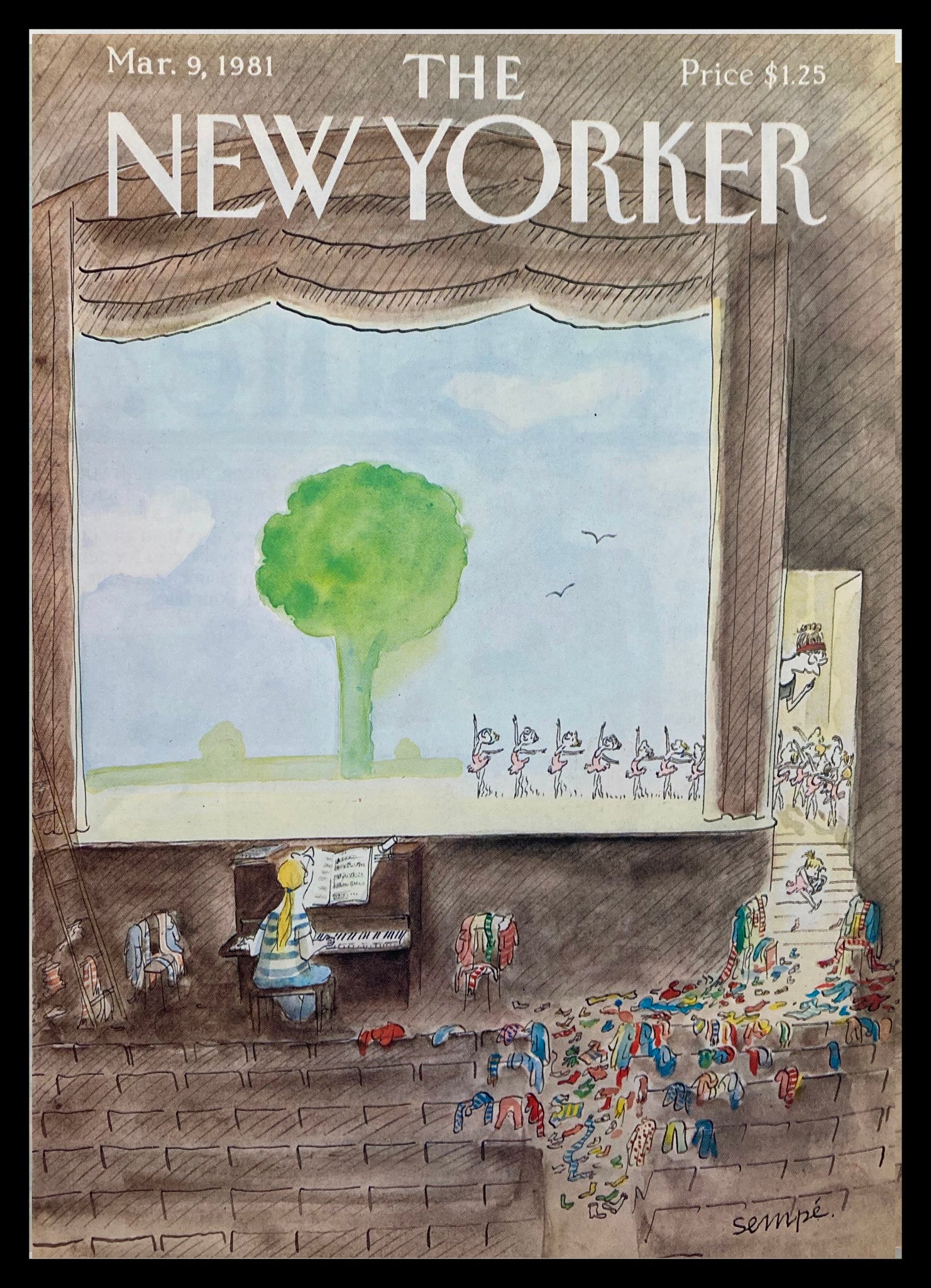 COVER ONLY The New Yorker March 9 1981 A Play by J. J. Sempe No Label