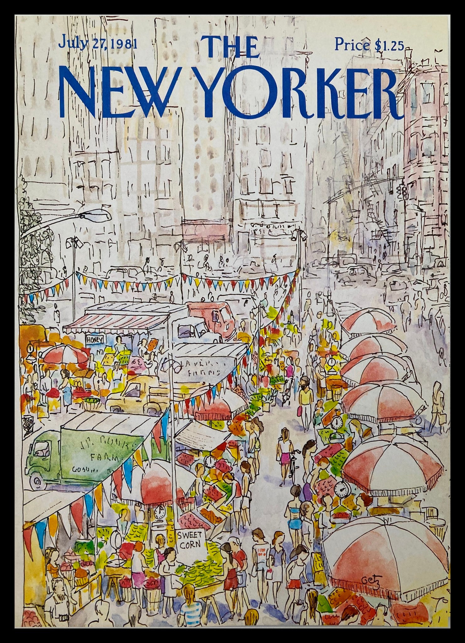 COVER ONLY The New Yorker July 27 1981 Market by Arthur Getz No Label