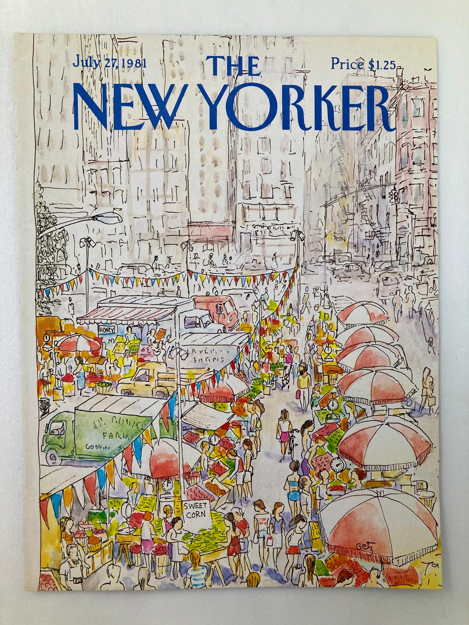 COVER ONLY The New Yorker July 27 1981 Market by Arthur Getz No Label