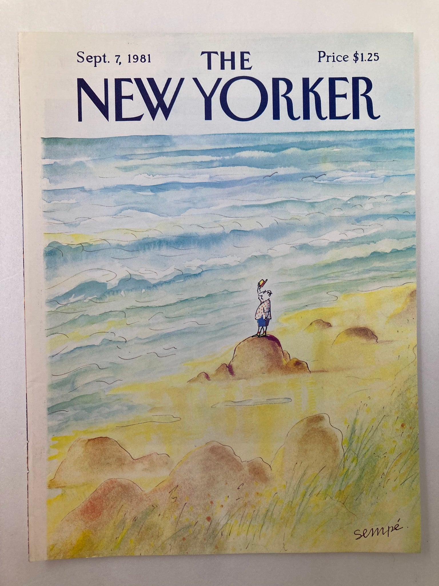 COVER ONLY The New Yorker September 7 1981 Shoreline by J. J. Sempe No Label