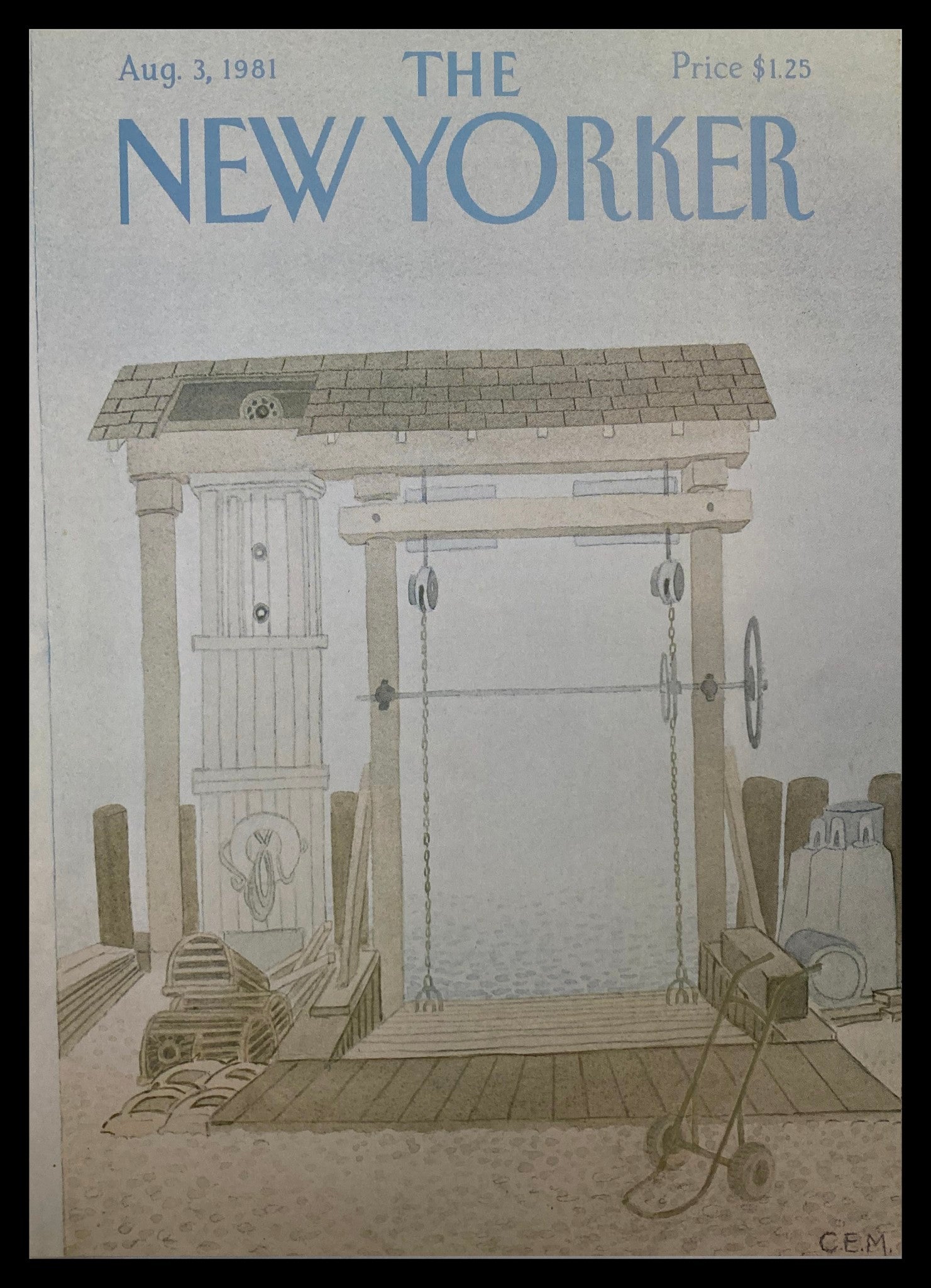 COVER ONLY The New Yorker August 3 1981 Equipment by Charles E. Martin No Label