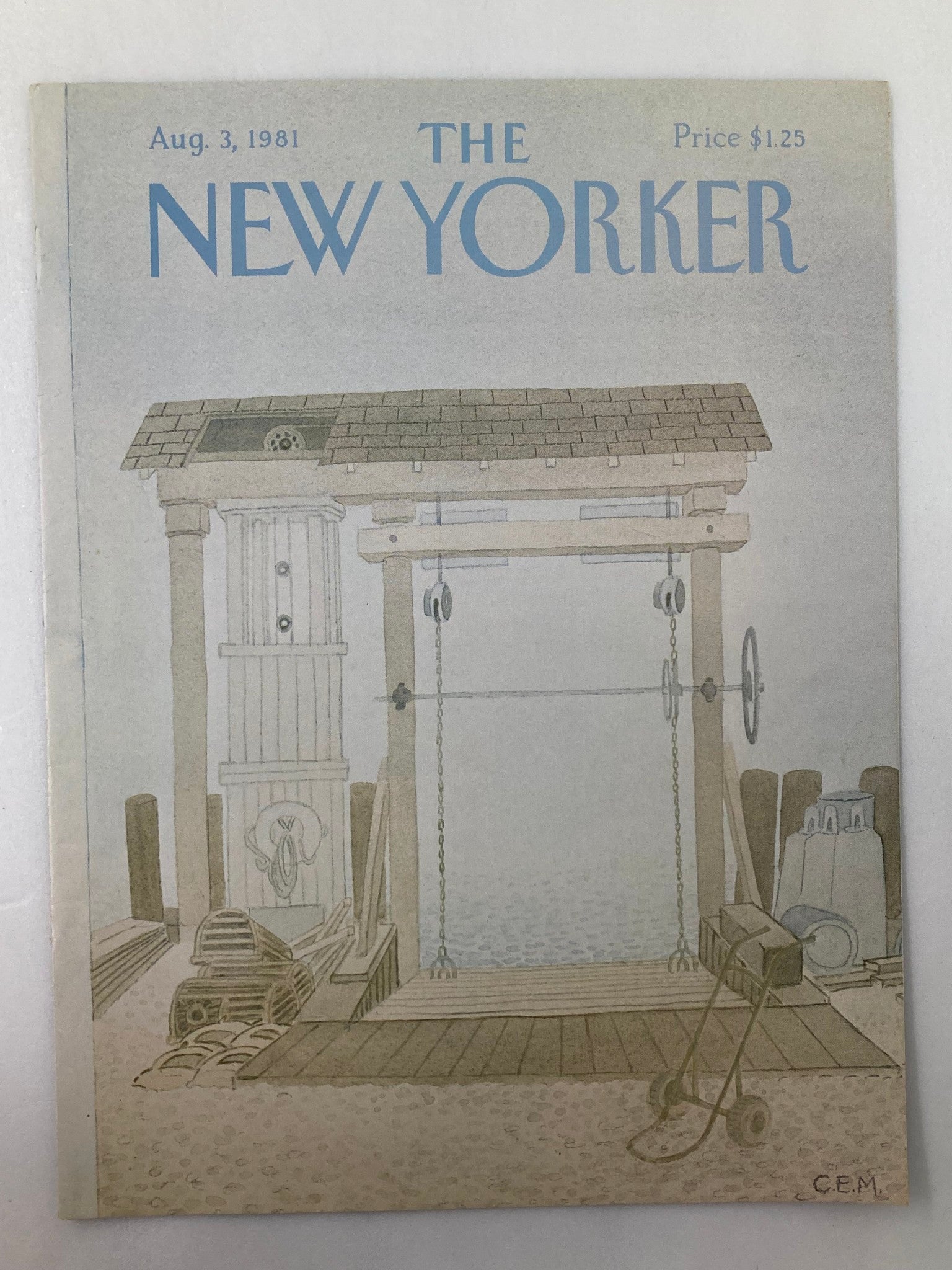 COVER ONLY The New Yorker August 3 1981 Equipment by Charles E. Martin No Label