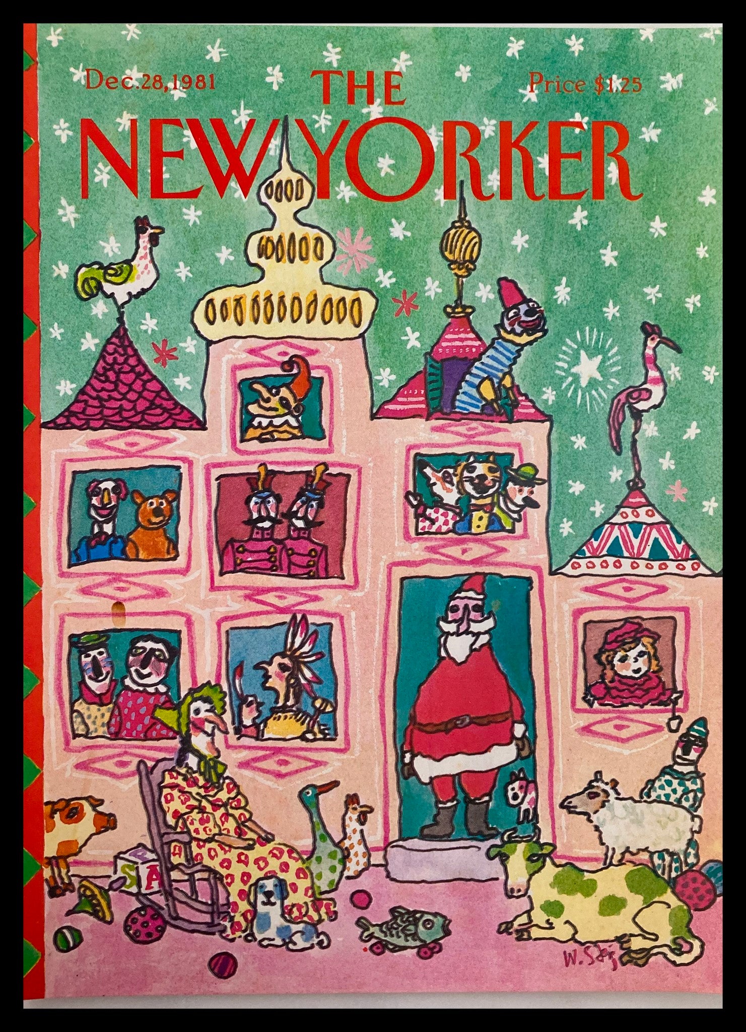 COVER ONLY The New Yorker December 28 1981 Christmas by William Steig No Label