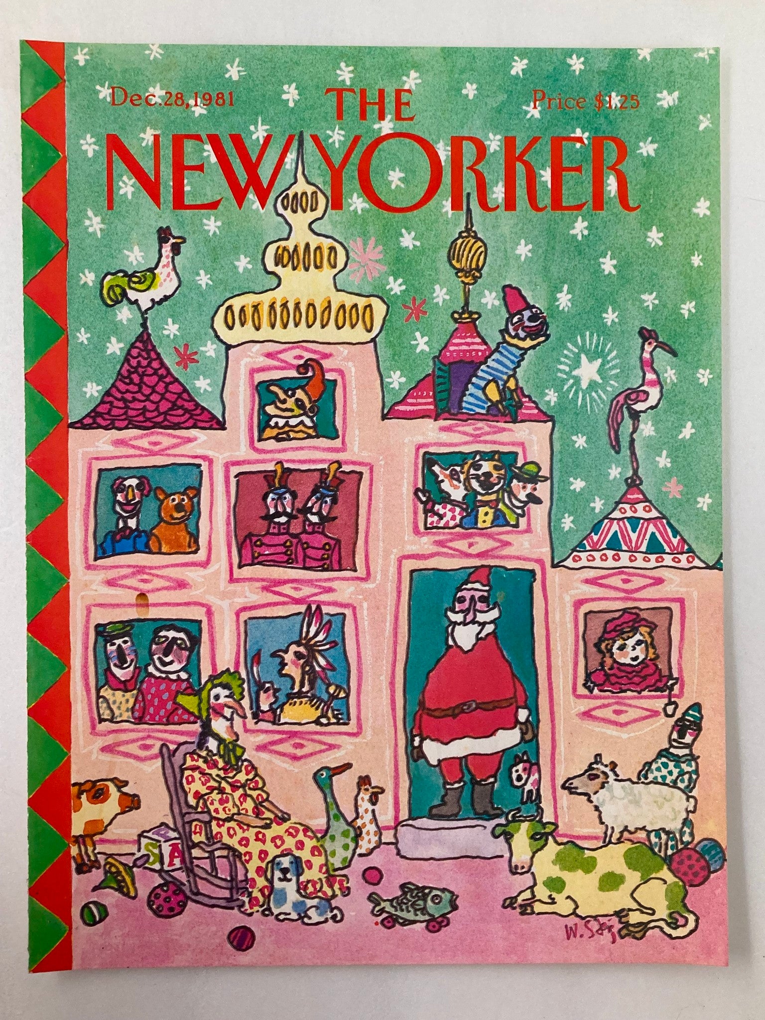 COVER ONLY The New Yorker December 28 1981 Christmas by William Steig No Label