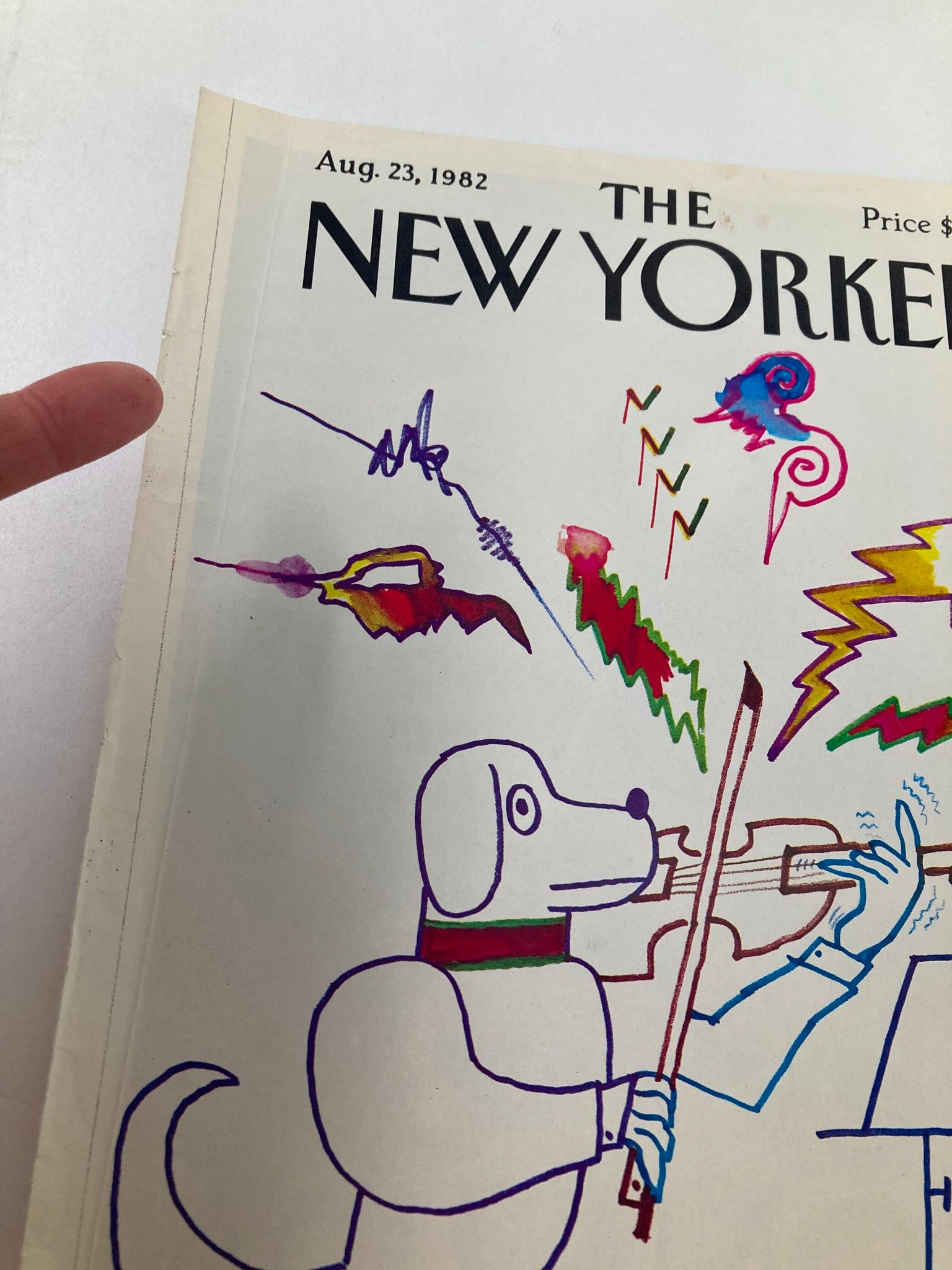 COVER ONLY The New Yorker August 23 1982 Dog Plays by Saul Steinberg No Label