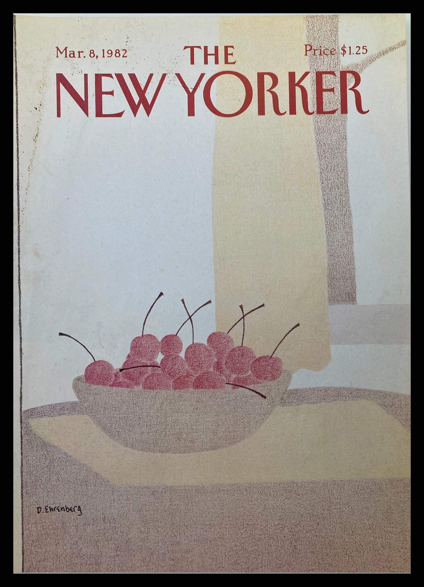 COVER ONLY The New Yorker March 8 1982 Cherry Bowl by D. Ehrenberg No Label