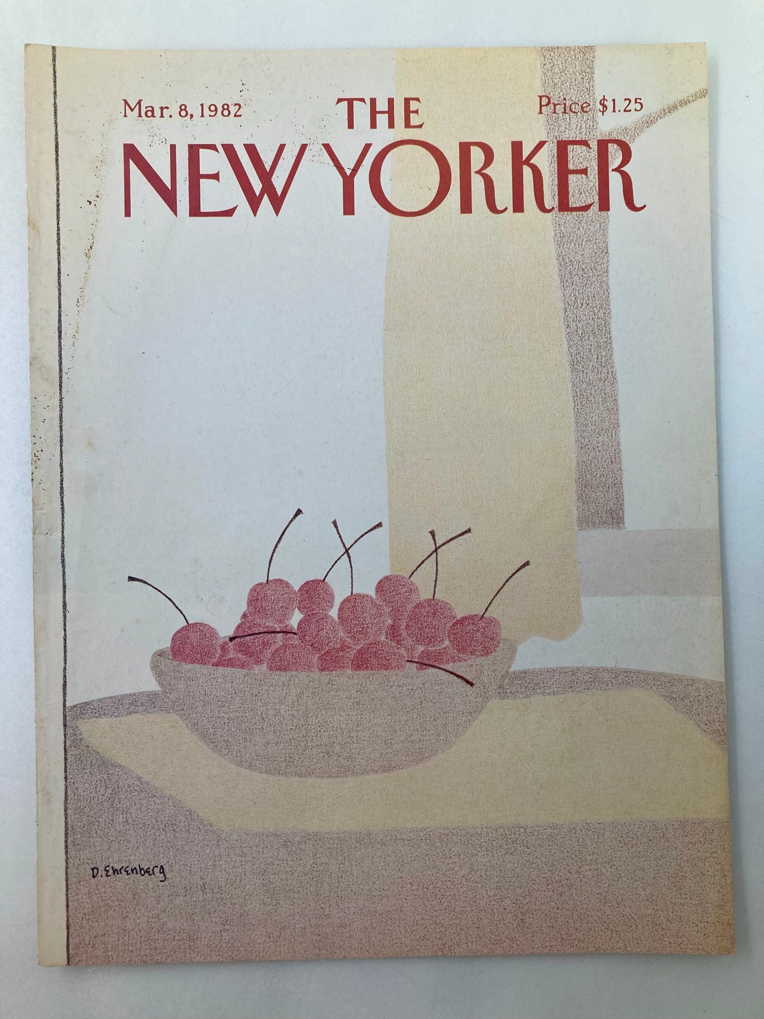 COVER ONLY The New Yorker March 8 1982 Cherry Bowl by D. Ehrenberg No Label