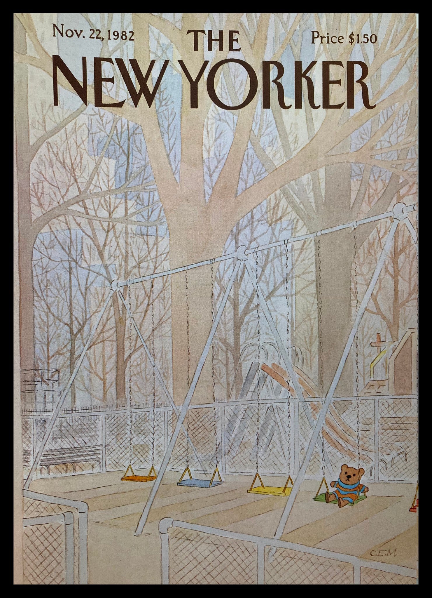 COVER ONLY The New Yorker November 22 1982 Playground by Charles Martin No Label