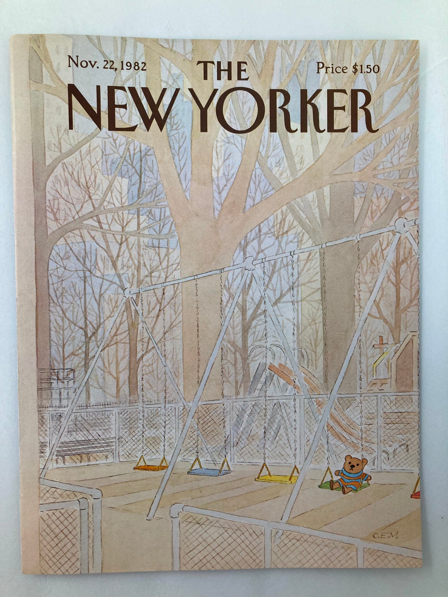 COVER ONLY The New Yorker November 22 1982 Playground by Charles Martin No Label