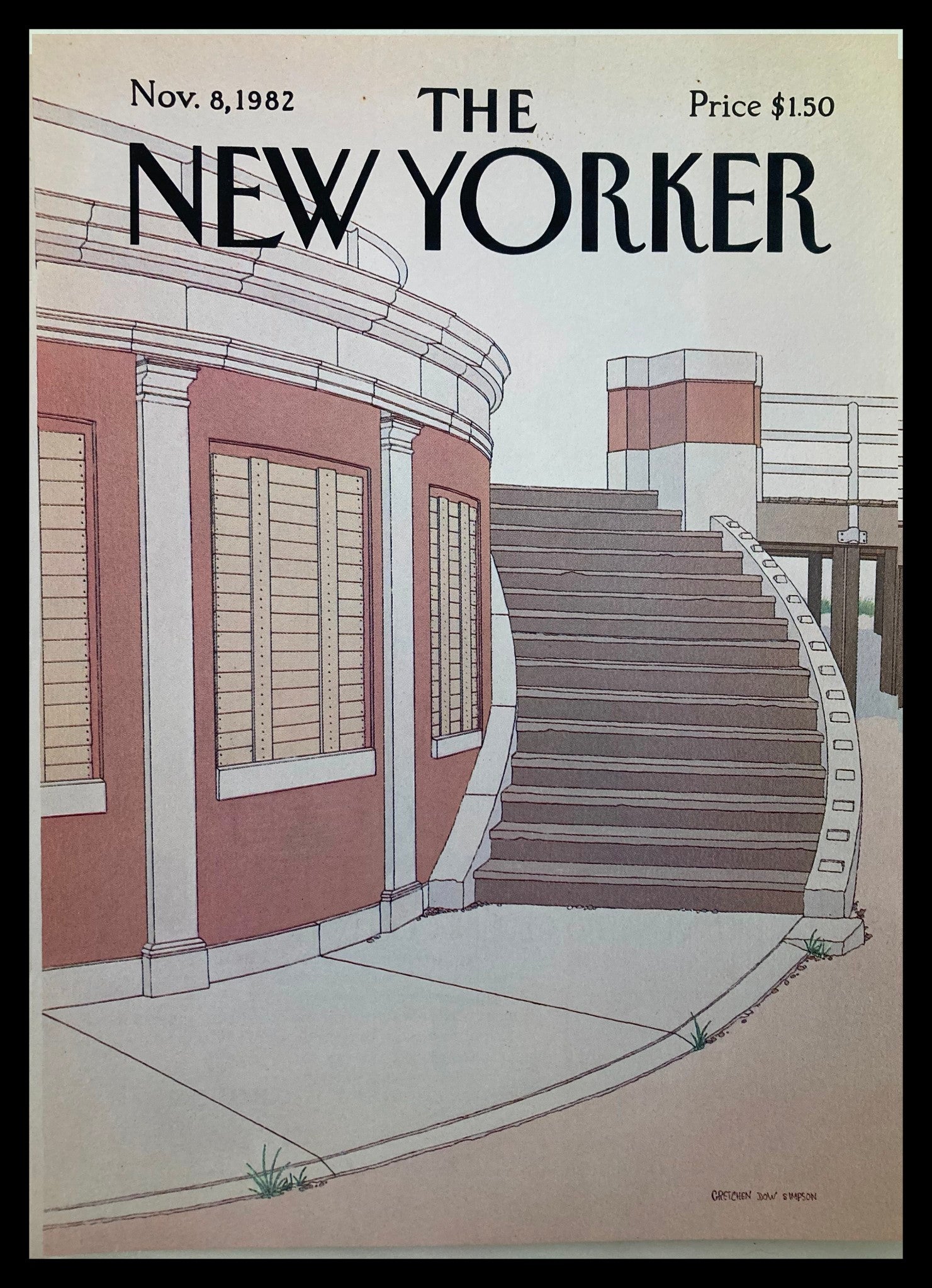 COVER ONLY The New Yorker November 8 1982 Stairs by Gretchen Simpson No Label