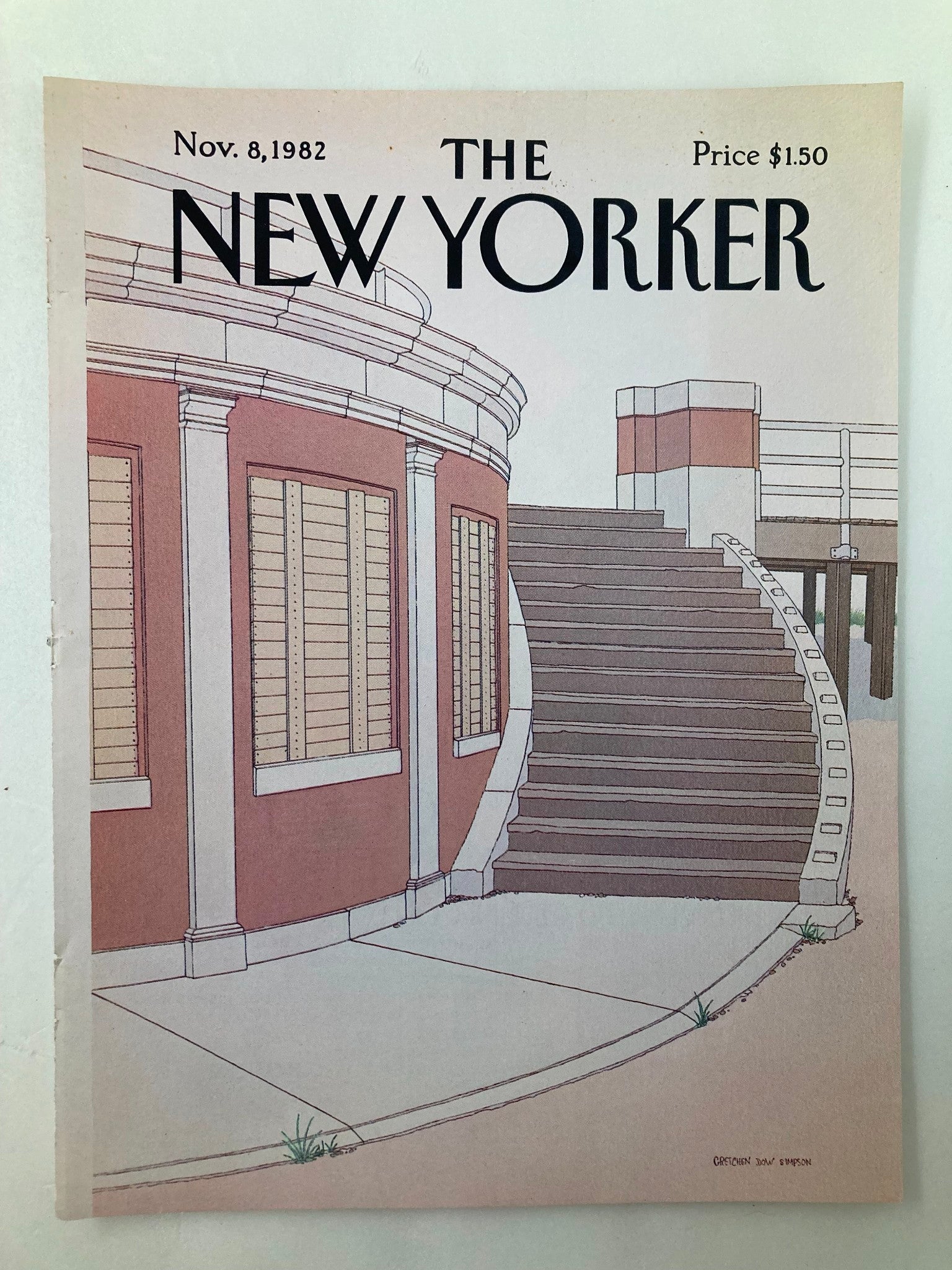 COVER ONLY The New Yorker November 8 1982 Stairs by Gretchen Simpson No Label