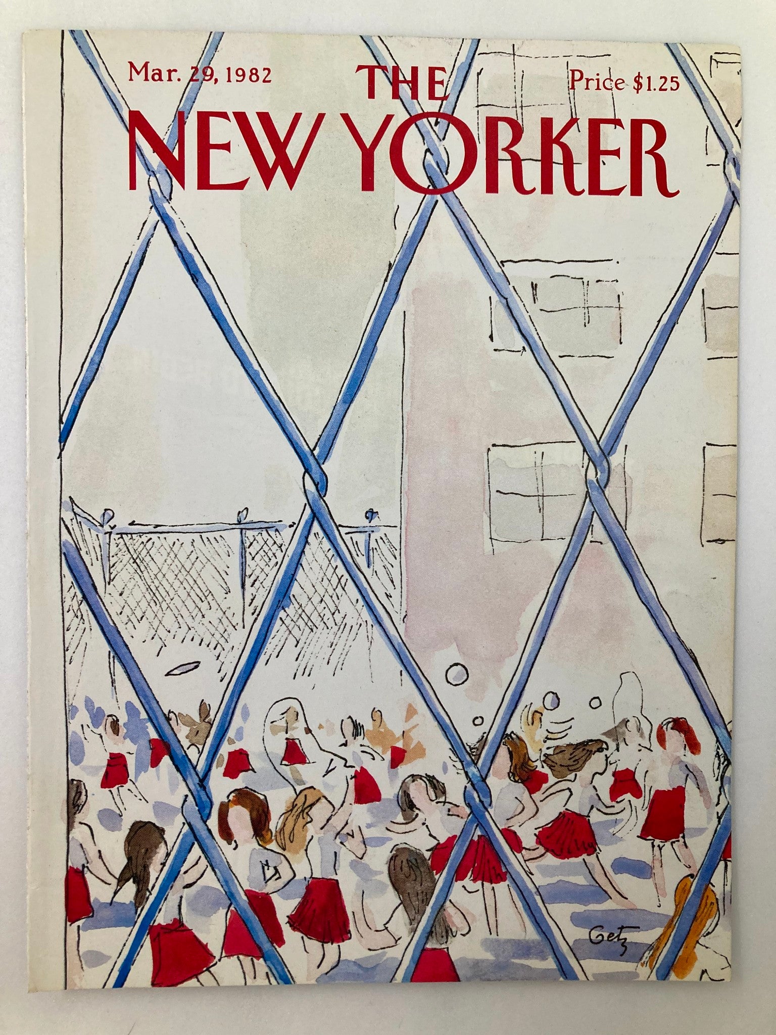 COVER ONLY The New Yorker March 29 1982 Red Skirts by Arthur Getz No Label