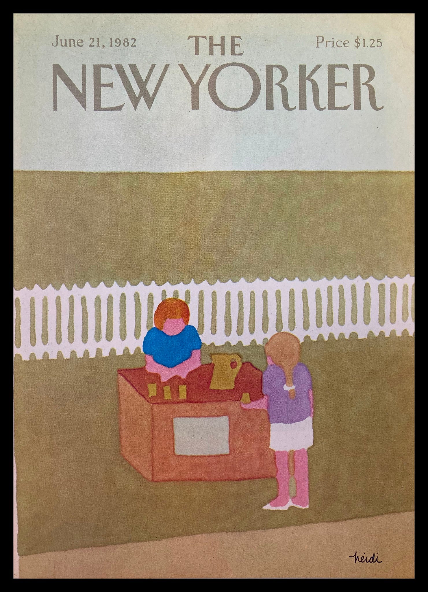 COVER ONLY The New Yorker June 21 1982 Lemonade by Heidi Goennel No Label