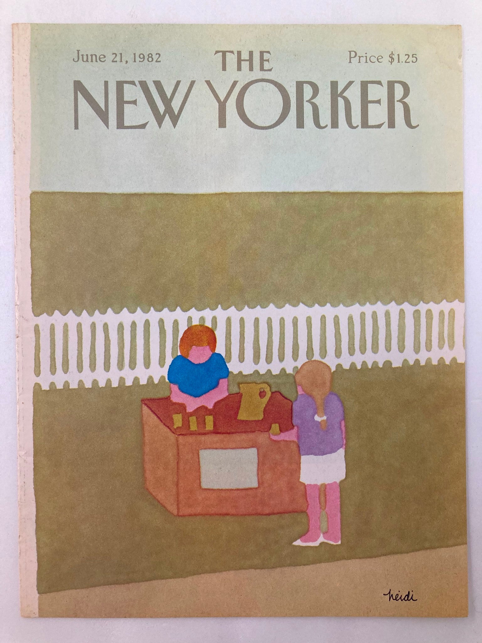 COVER ONLY The New Yorker June 21 1982 Lemonade by Heidi Goennel No Label