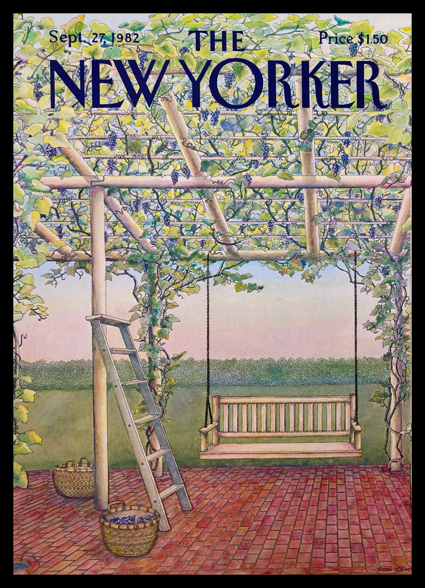 COVER ONLY The New Yorker September 27 1982 Swing by Jenni Oliver No Label