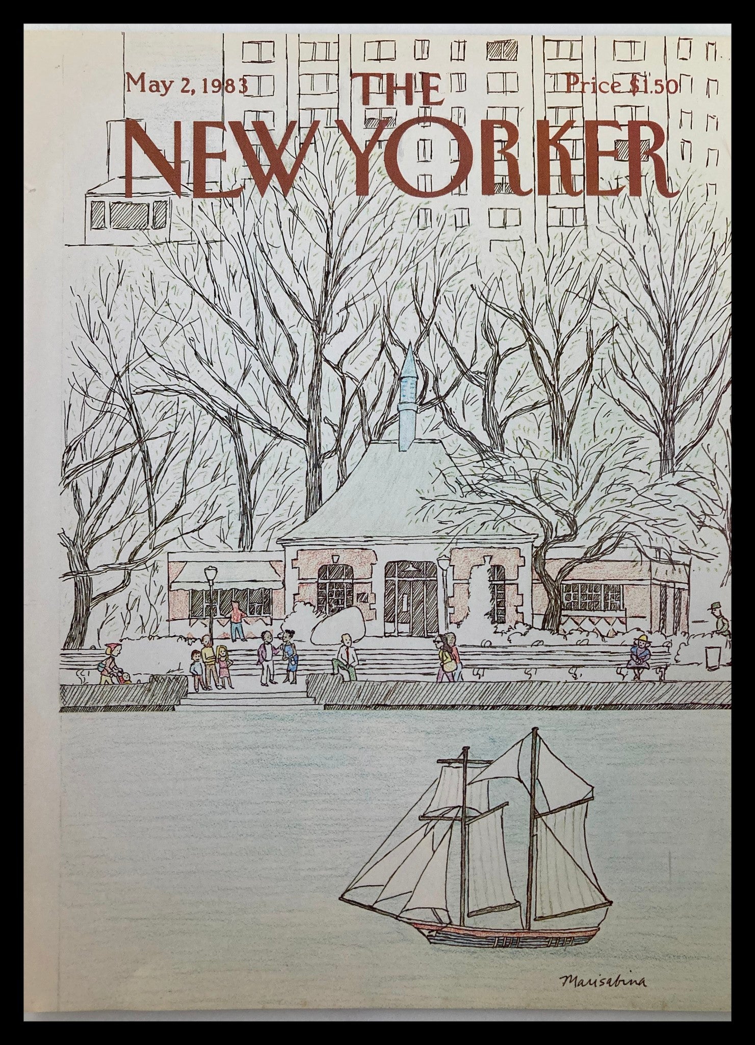 COVER ONLY The New Yorker May 2 1983 Toy Boat by Marisabina Russo No Label