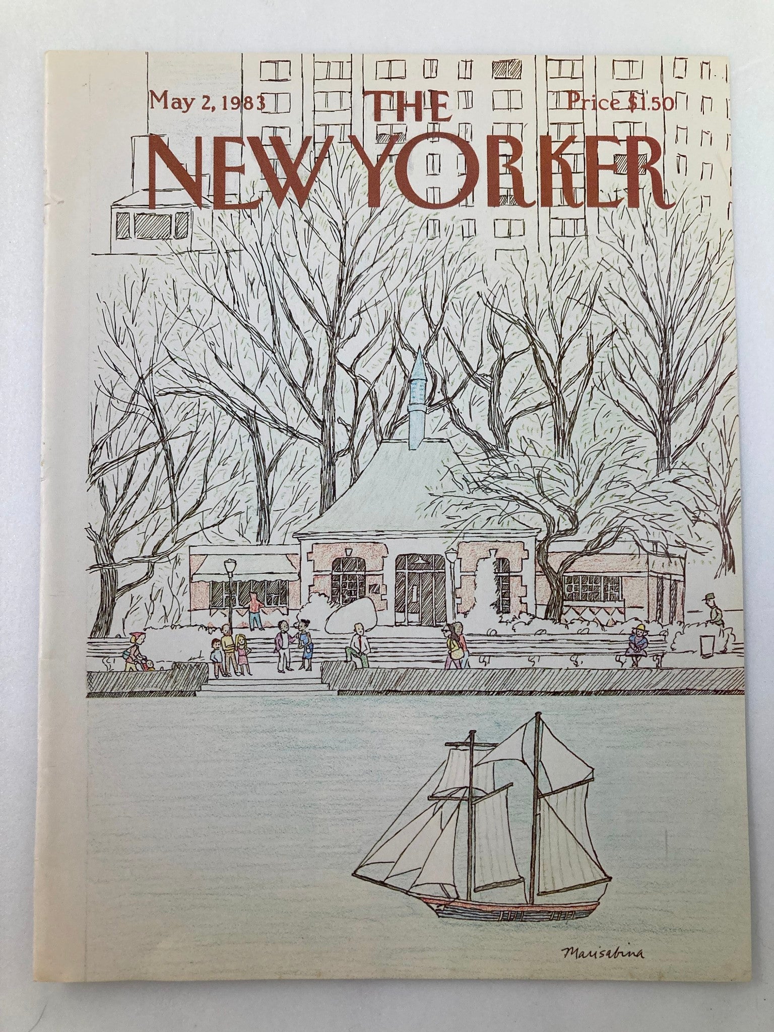 COVER ONLY The New Yorker May 2 1983 Toy Boat by Marisabina Russo No Label