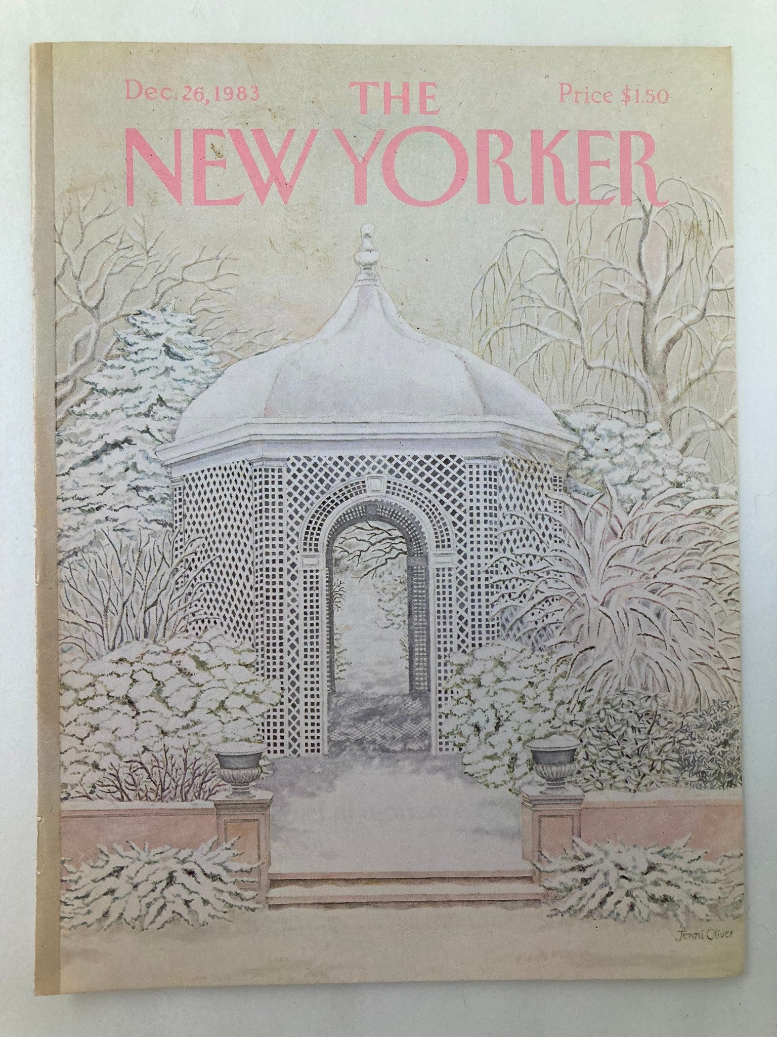 COVER ONLY The New Yorker December 26 1983 Gazebo by Jenni Oliver No Label