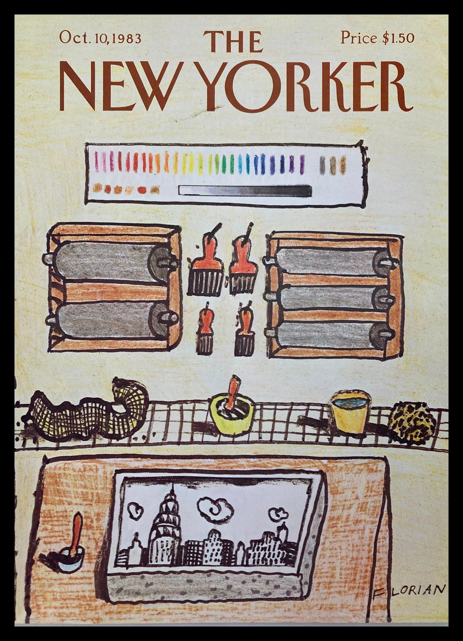 COVER ONLY The New Yorker October 10 1983 Color Palette by D. Florian No Label