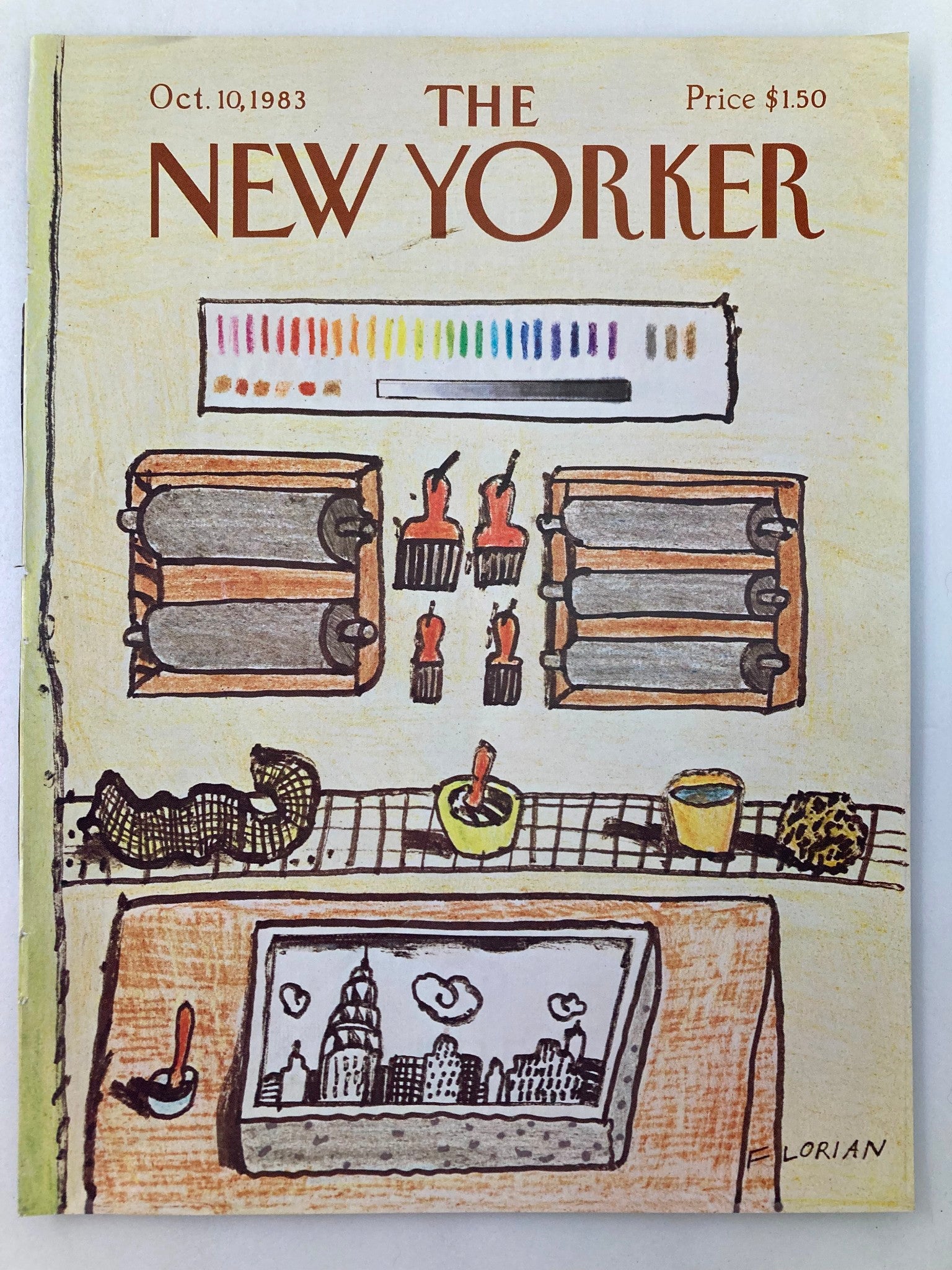 COVER ONLY The New Yorker October 10 1983 Color Palette by D. Florian No Label