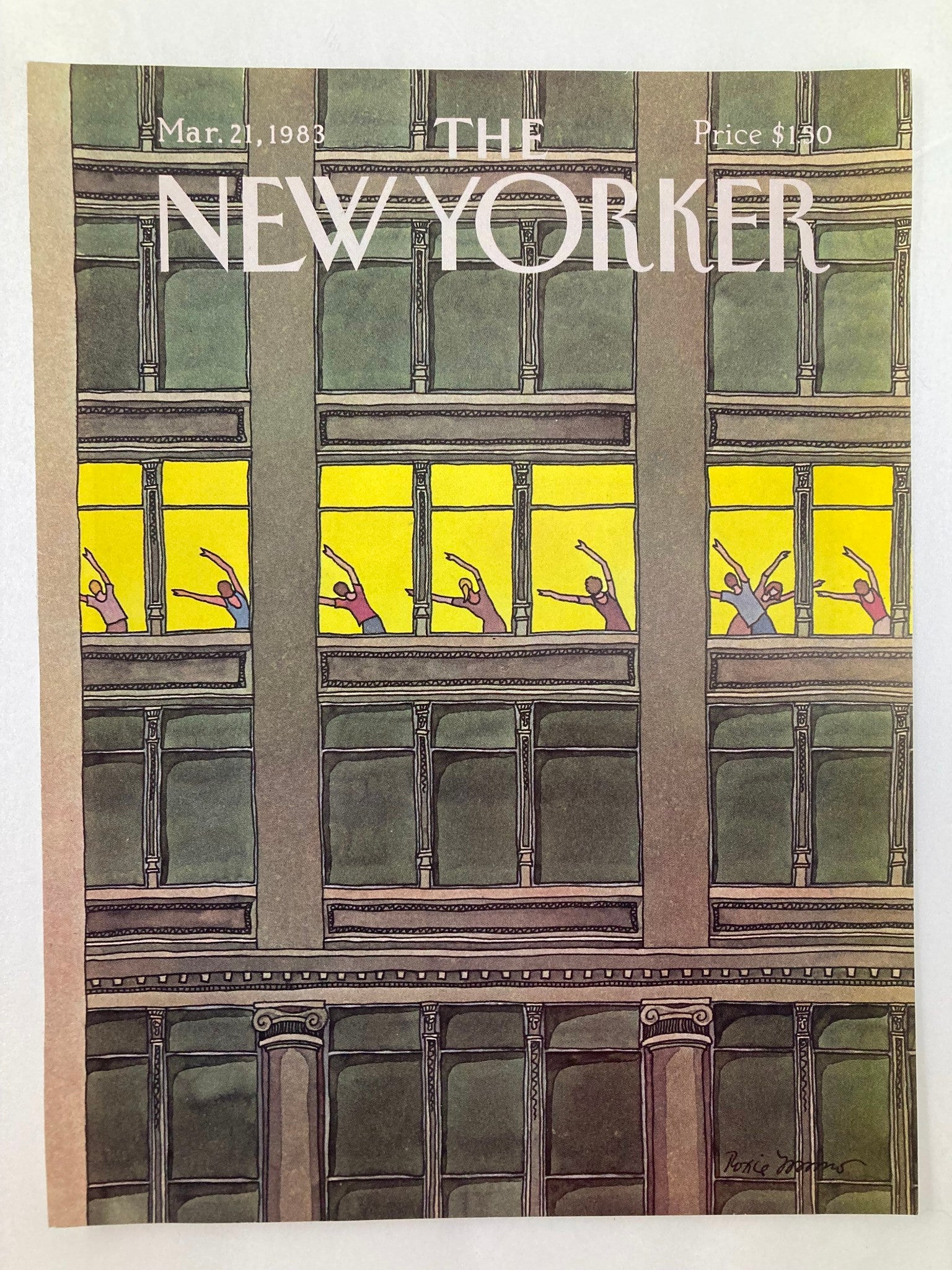 COVER ONLY The New Yorker March 21 1983 Aerobics by Roxie Munro No Label