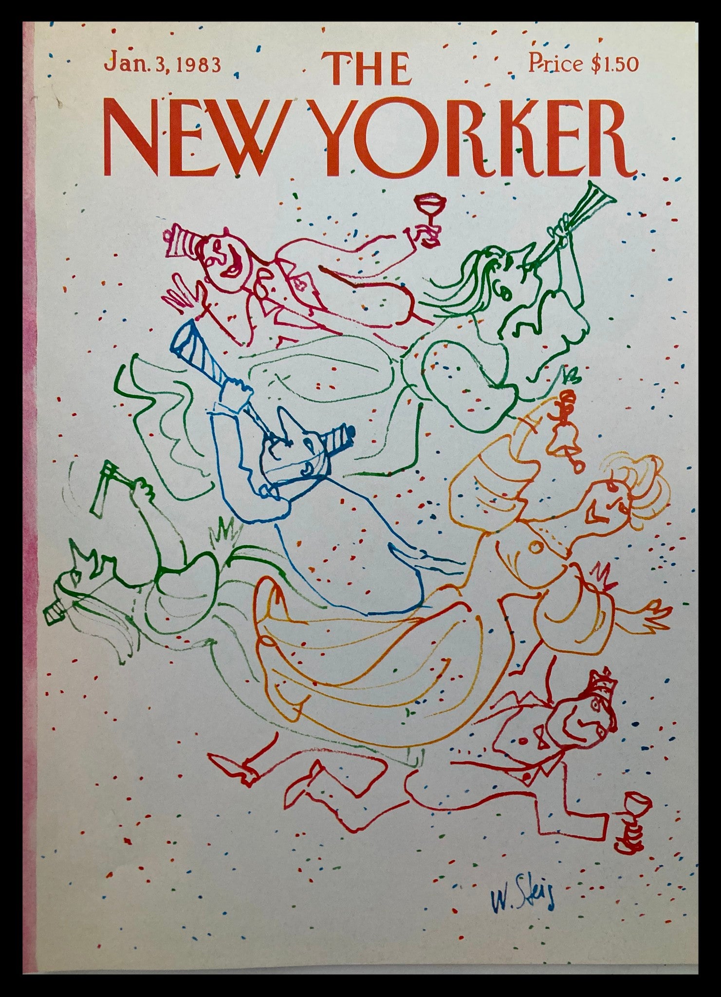 COVER ONLY The New Yorker January 3 1983 Party by William Steig No Label