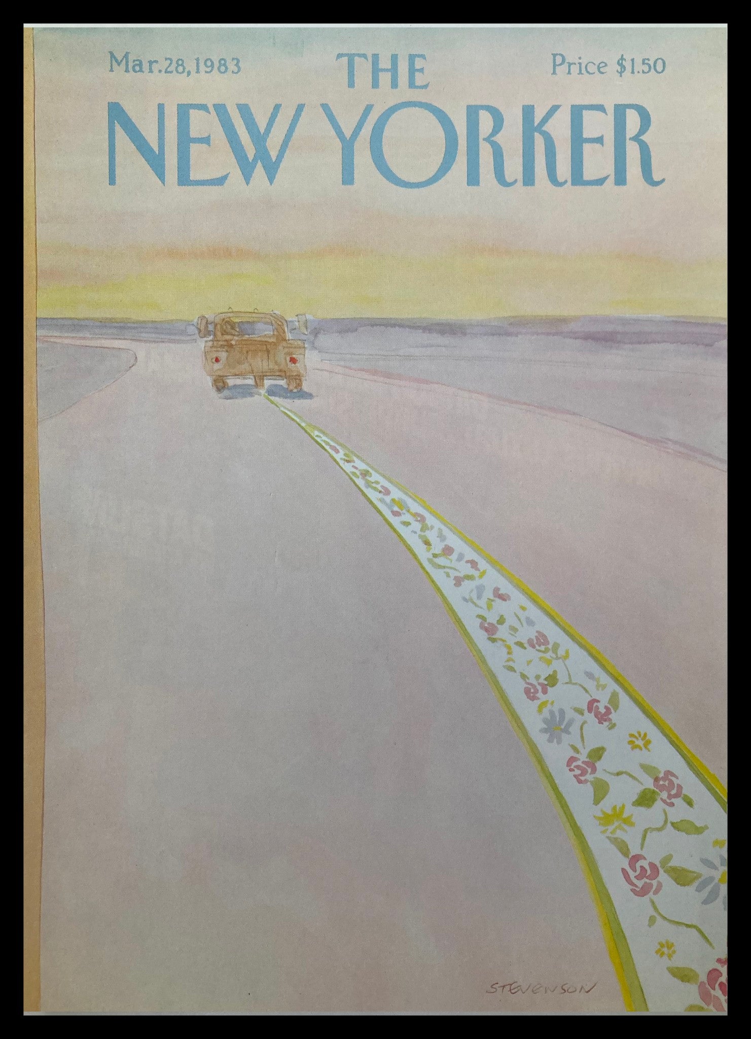 COVER ONLY The New Yorker March 28 1983 Road Track by James Stevenson No Label