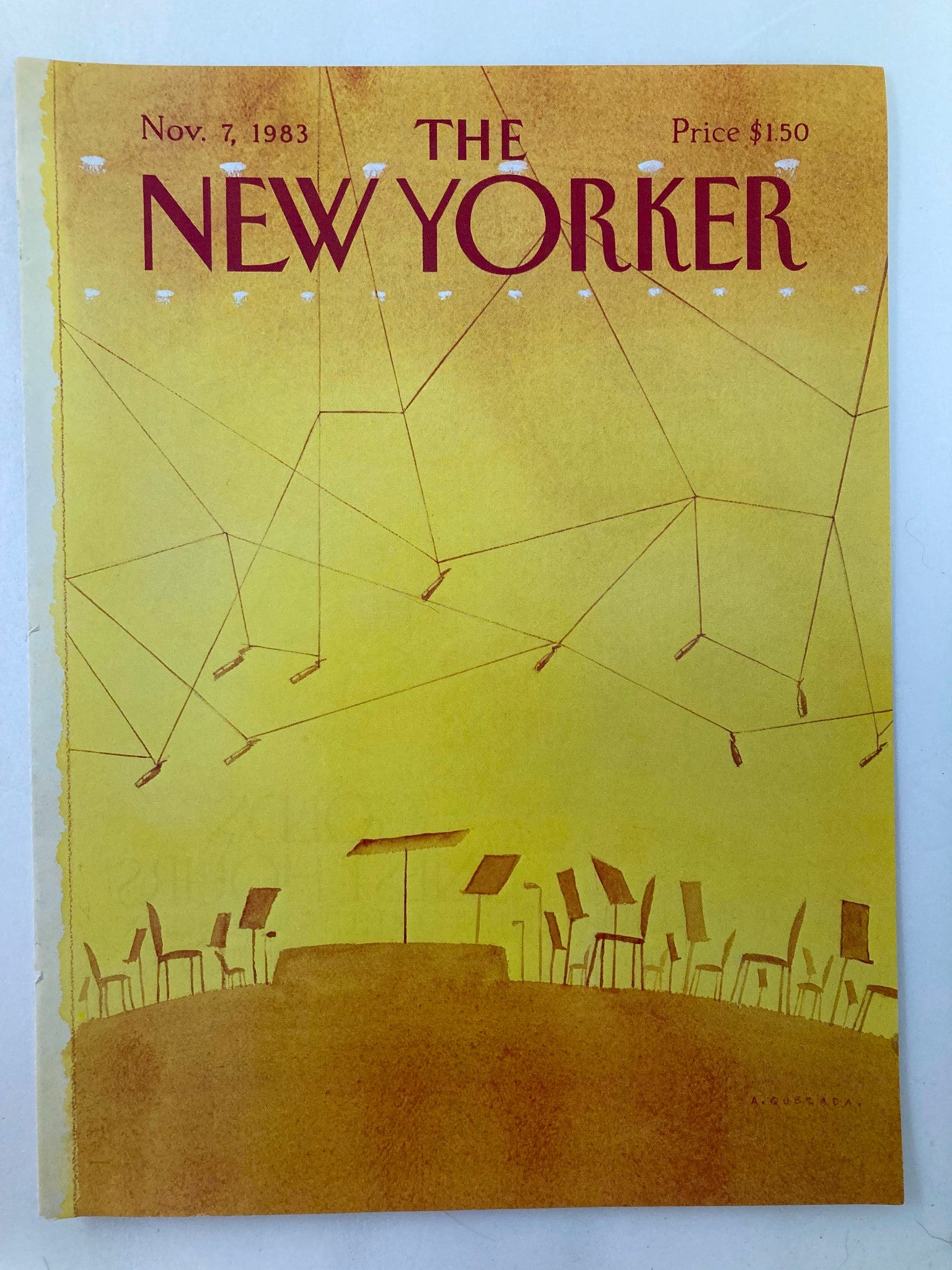 COVER ONLY The New Yorker November 7 1983 Musical by Abel Quezada No Label