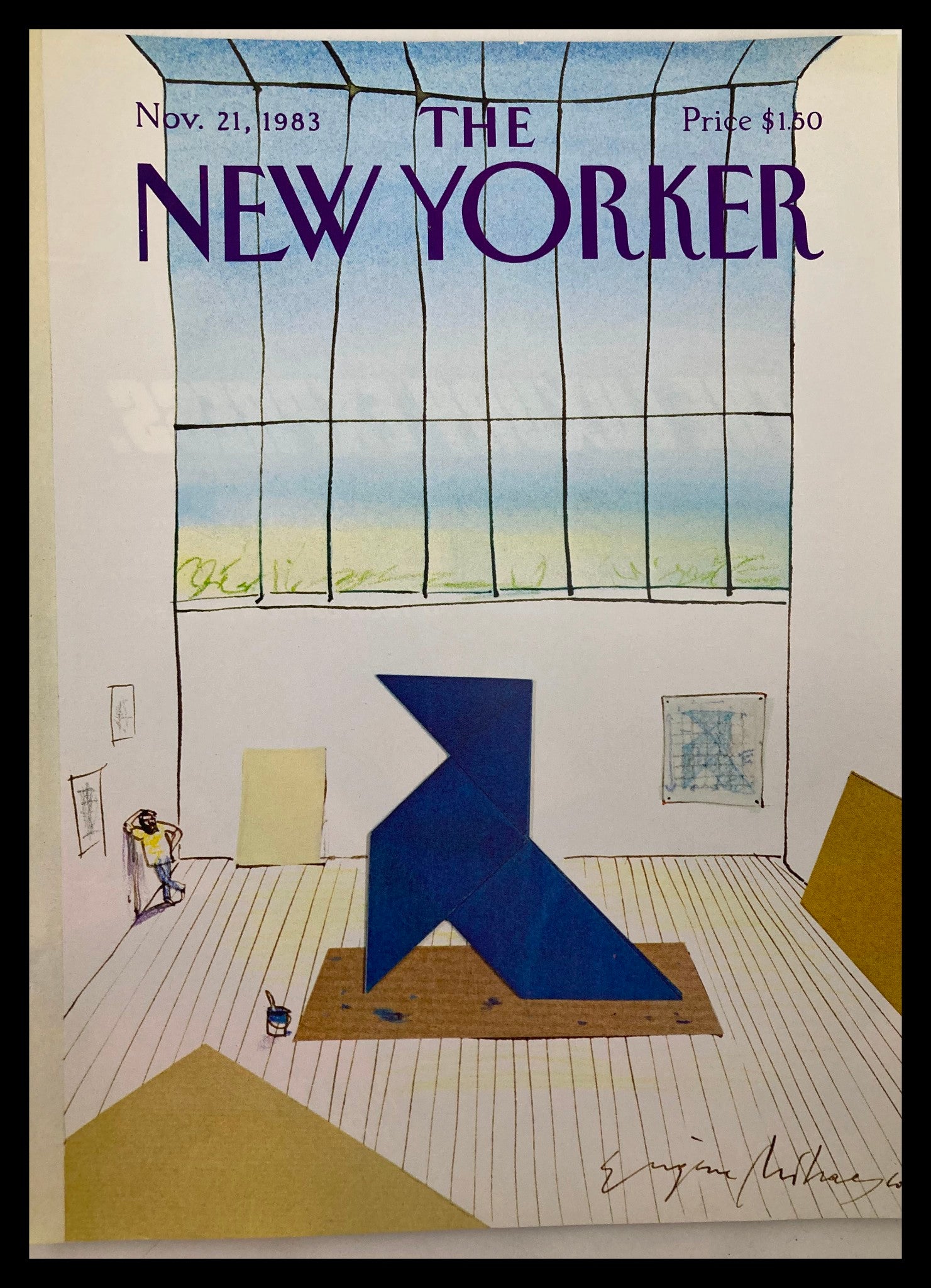 COVER ONLY The New Yorker November 21 1983 Pattern by Eugene Mihaesco No Label