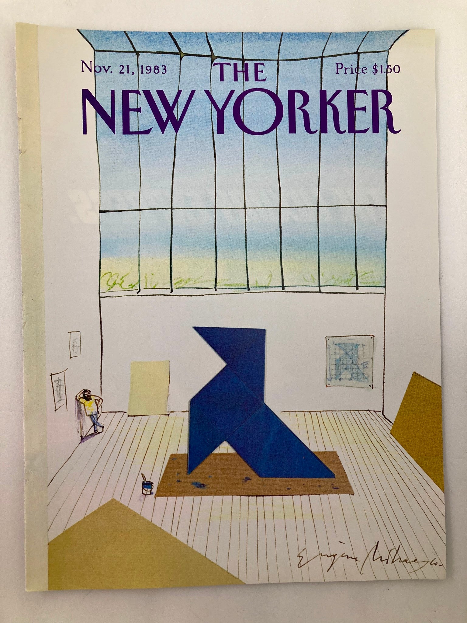 COVER ONLY The New Yorker November 21 1983 Pattern by Eugene Mihaesco No Label