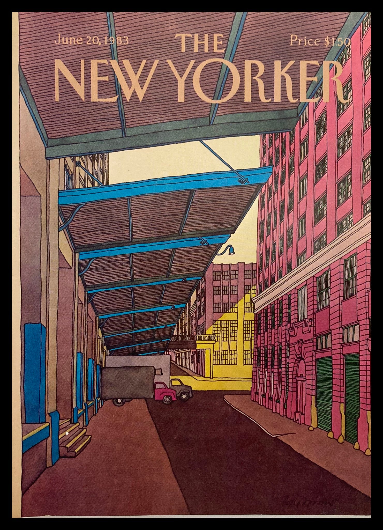 COVER ONLY The New Yorker June 20 1983 Unload by Roxie Munro No Label