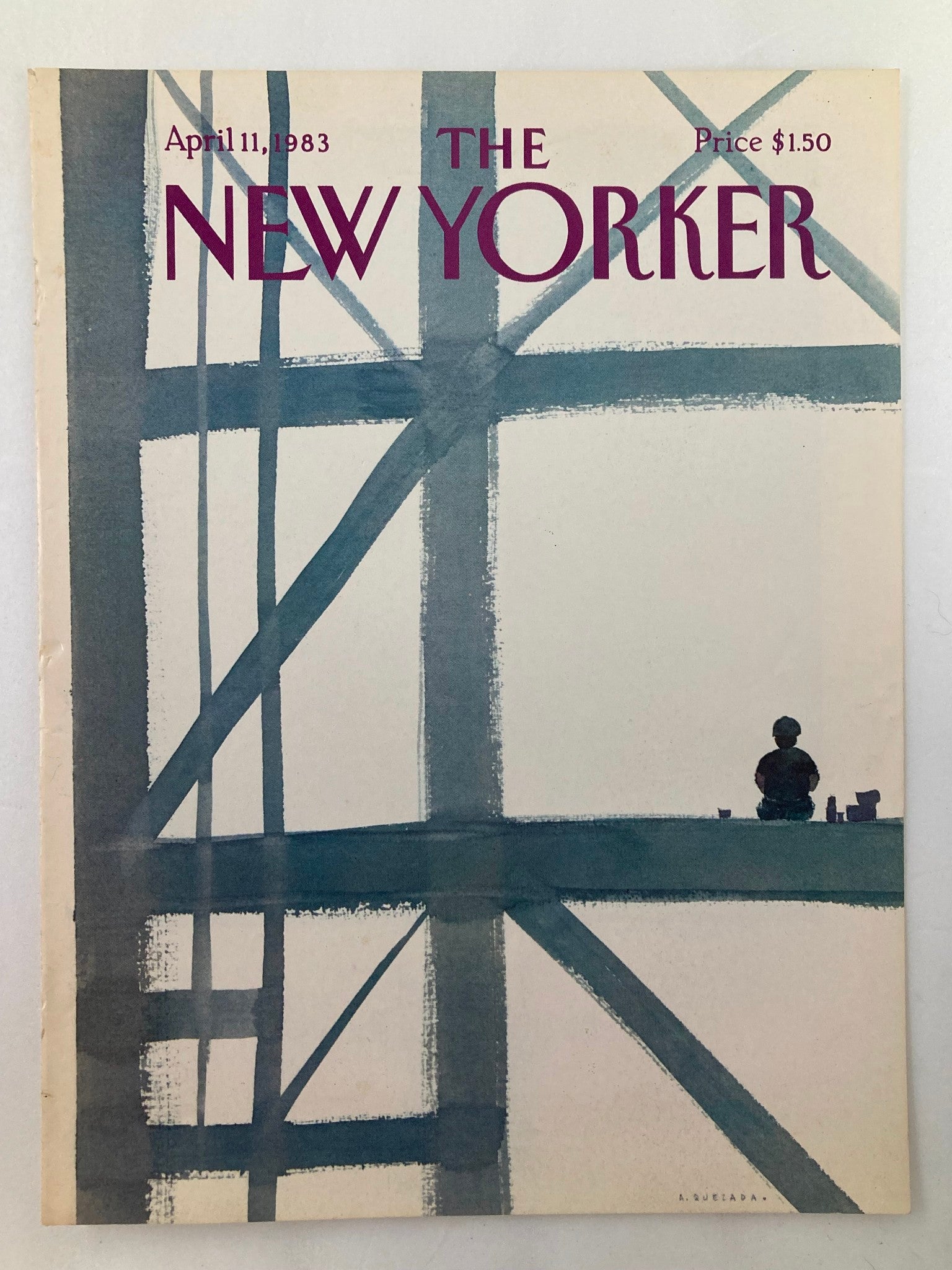 COVER ONLY The New Yorker April 11 1983 Resting by Abel Quezada No Label