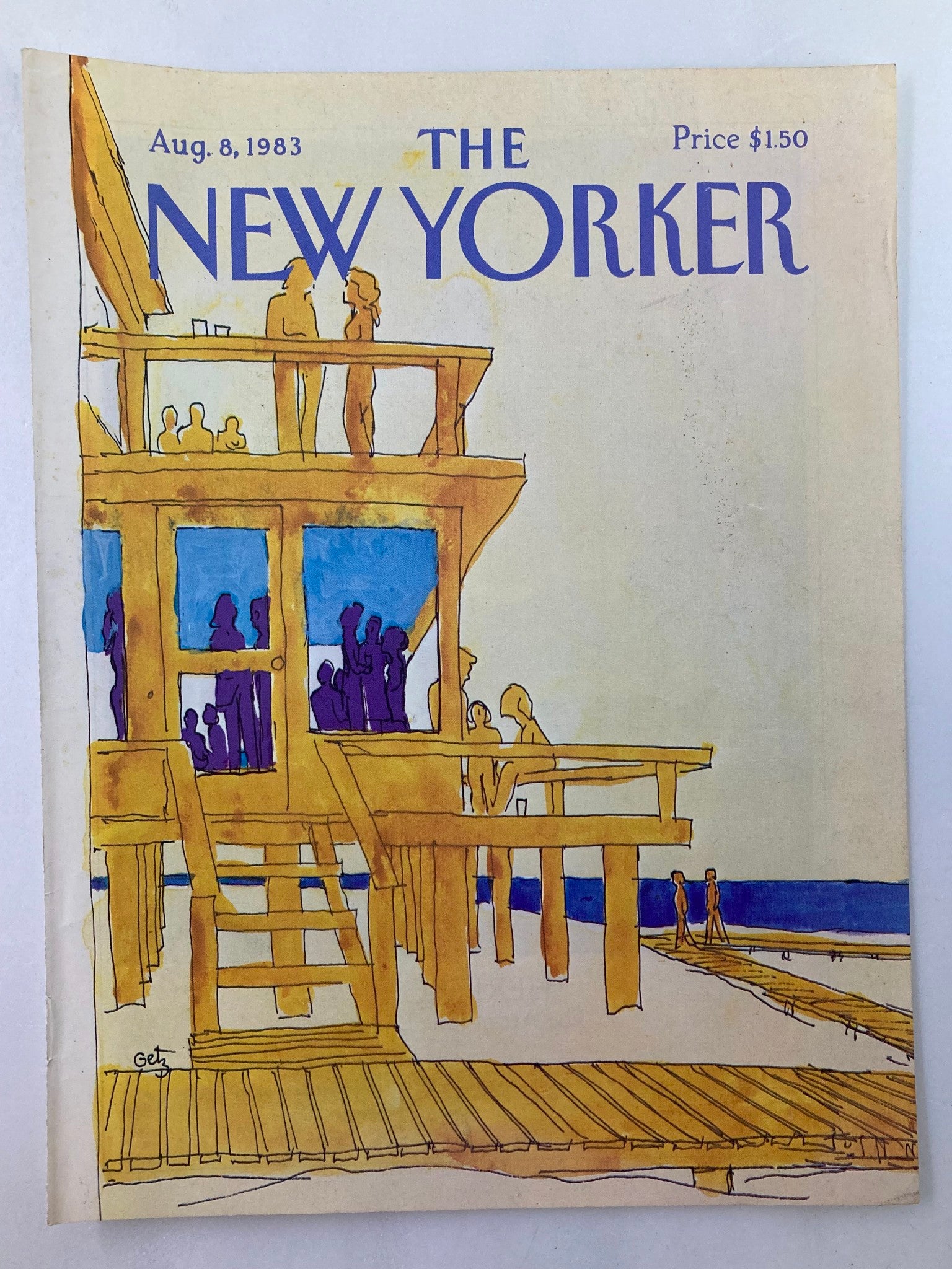 COVER ONLY The New Yorker August 8 1983 Upper Deck by Arthur Getz No Label