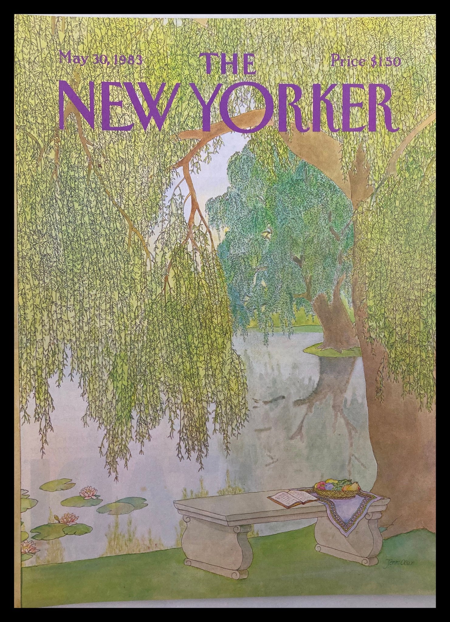 COVER ONLY The New Yorker May 30 1983 Lake Side by Jenni Oliver No Label