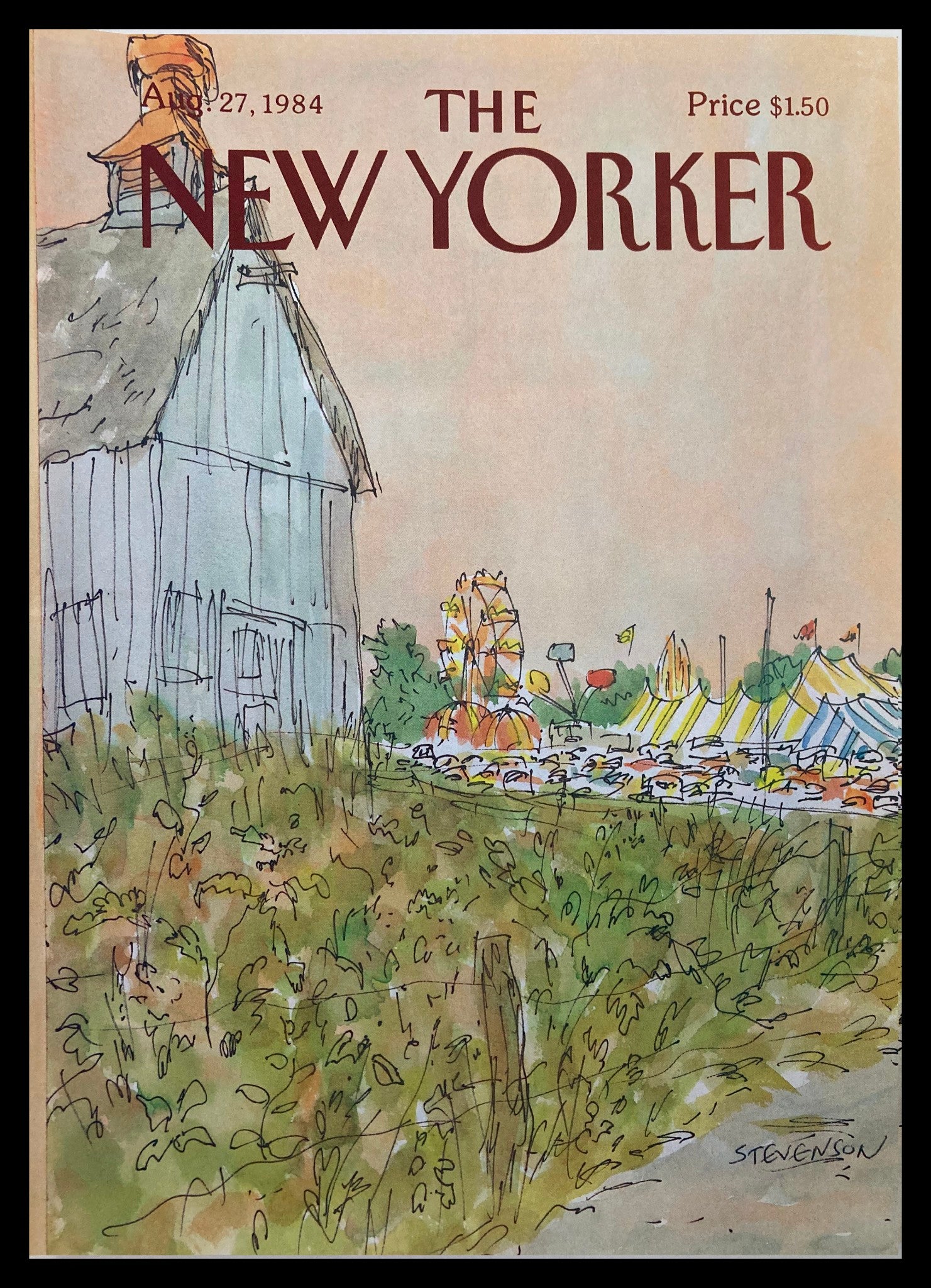 COVER ONLY The New Yorker August 27 1984 Carnival by James Stevenson No Label