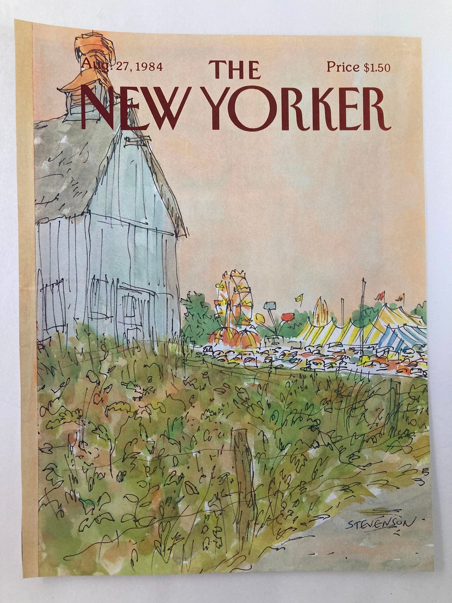 COVER ONLY The New Yorker August 27 1984 Carnival by James Stevenson No Label