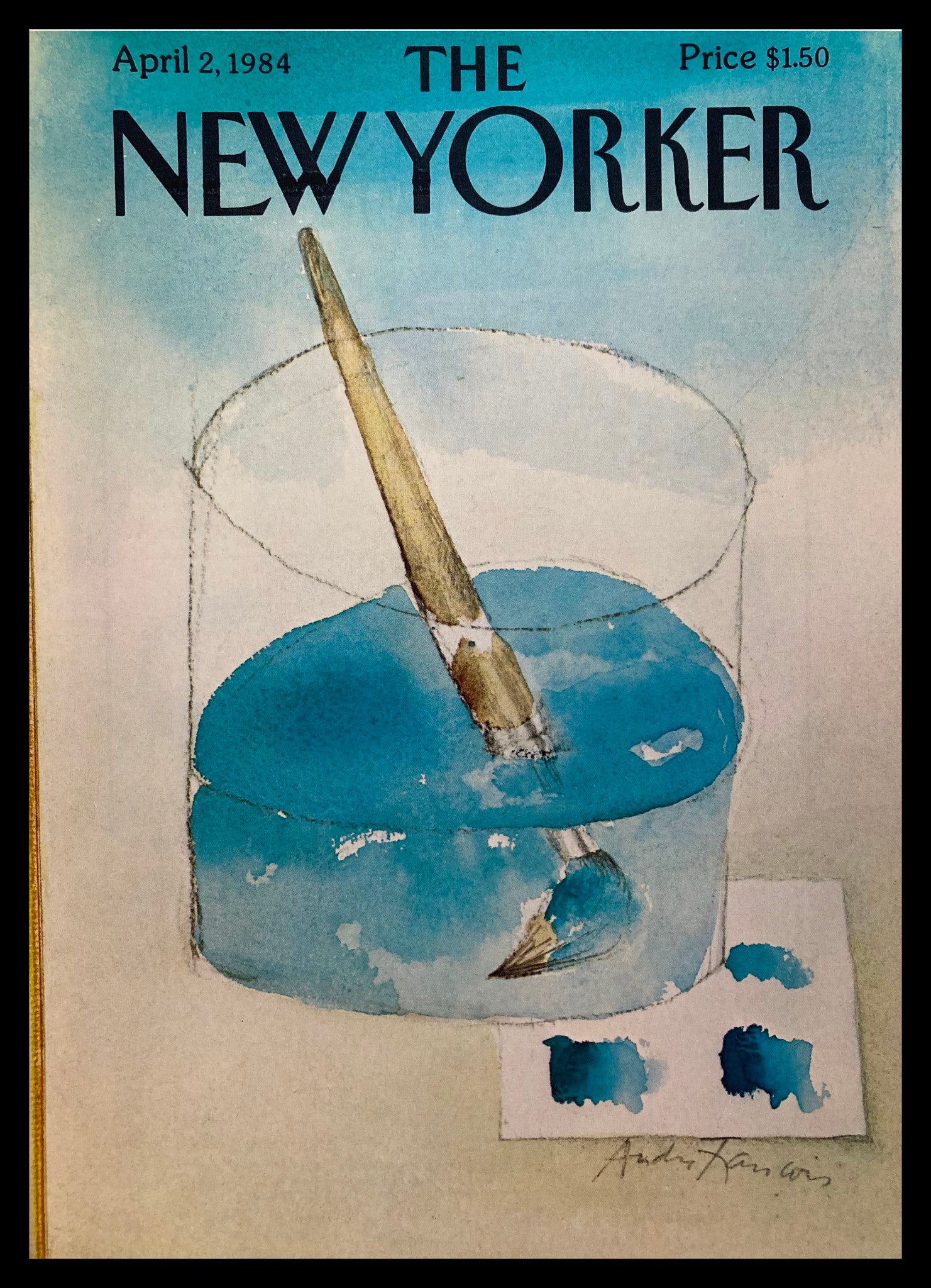 COVER ONLY The New Yorker April 2 1984 Water Color by Andre Francois No Label