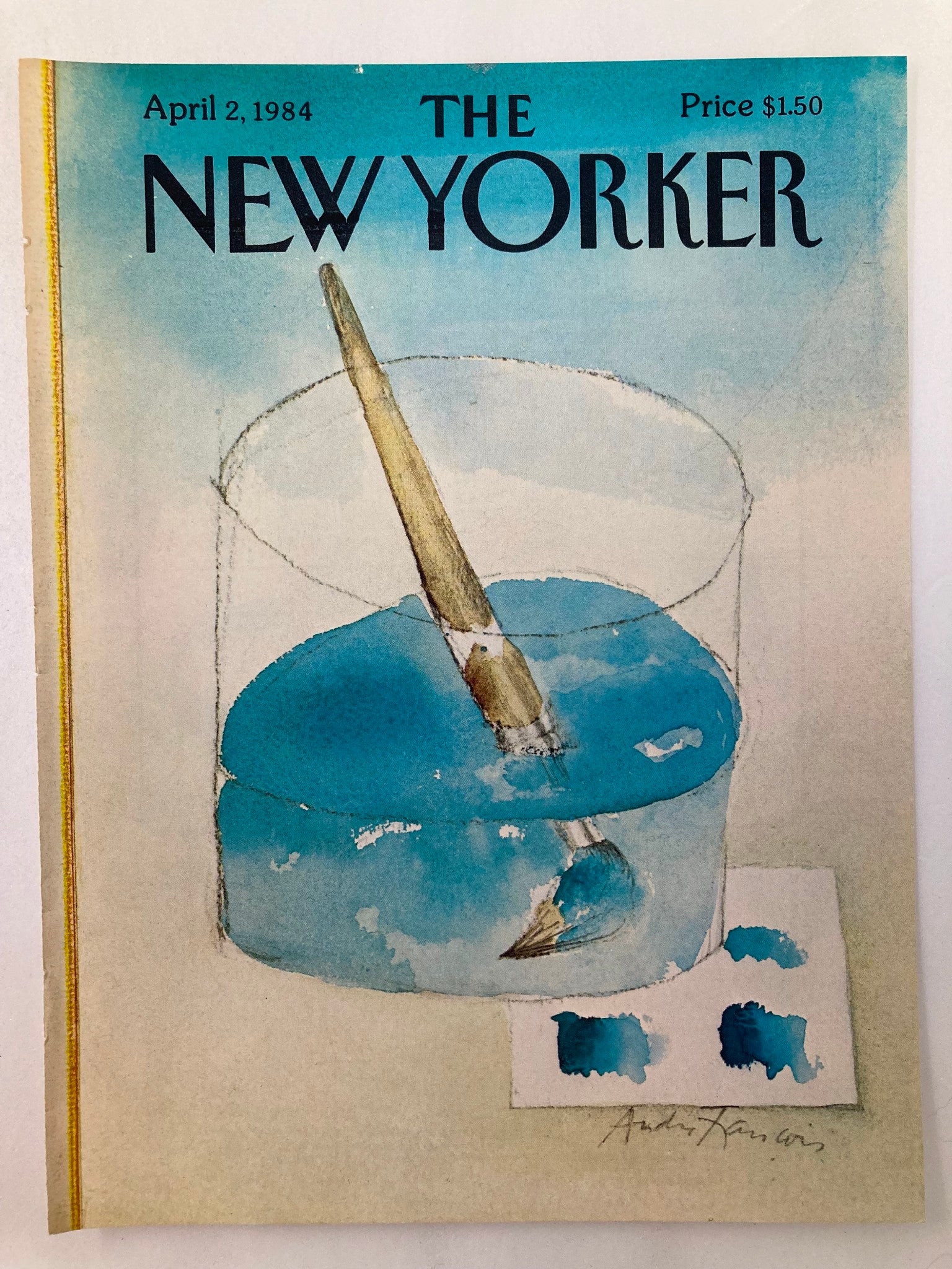 COVER ONLY The New Yorker April 2 1984 Water Color by Andre Francois No Label