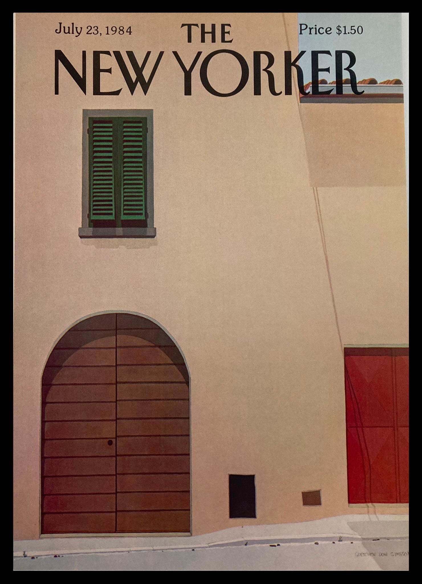 COVER ONLY The New Yorker July 23 1984 Brown Door by Gretchen Simpson No Label