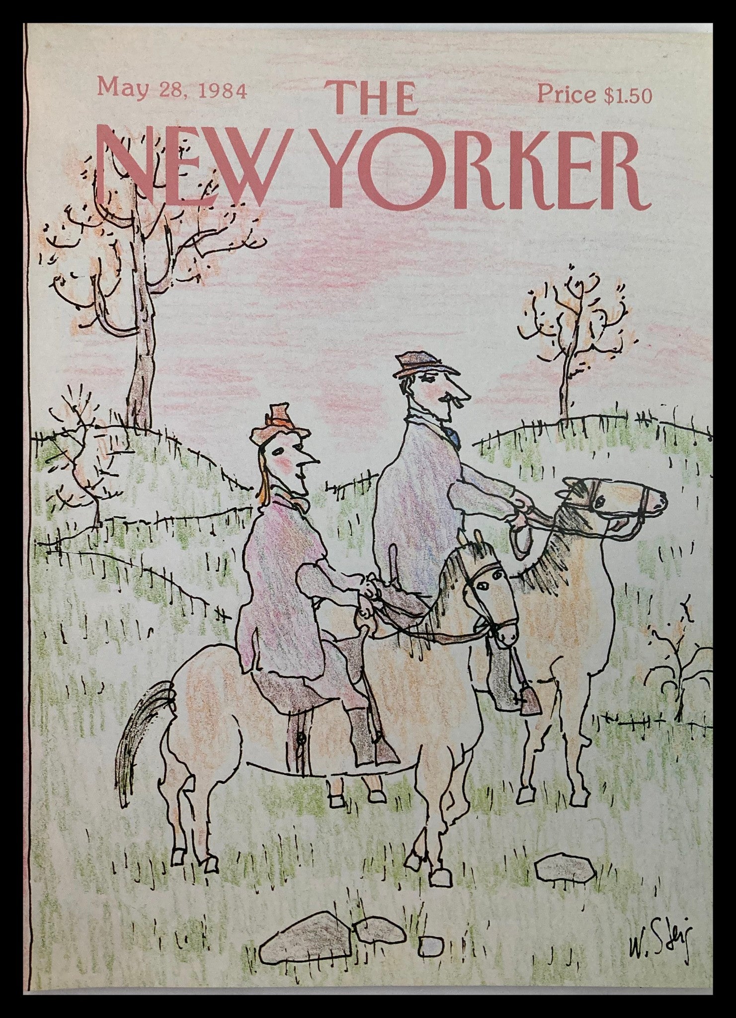 COVER ONLY The New Yorker May 28 1984 Cowboy by William Steig No Label