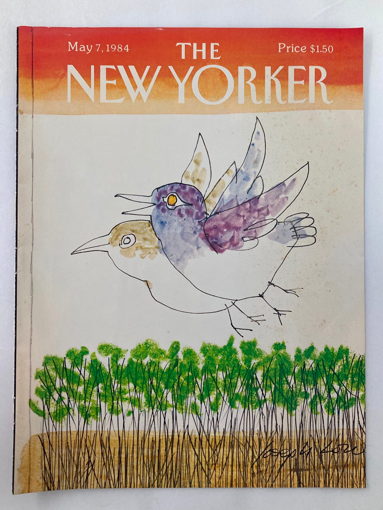 COVER ONLY The New Yorker May 7 1984 Two Birds by Joseph Low No Label